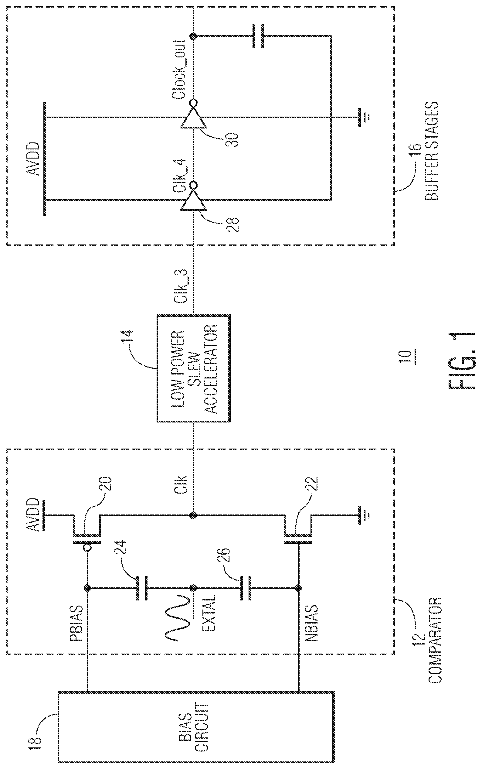 Patent US12306662 Figure 1 – Integrated circuit for clock generation