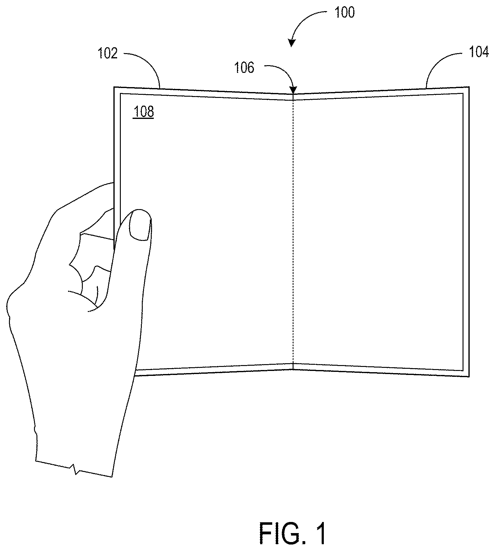 Patent US12306671 — Timing mechanism for foldable computing device — Figure 1