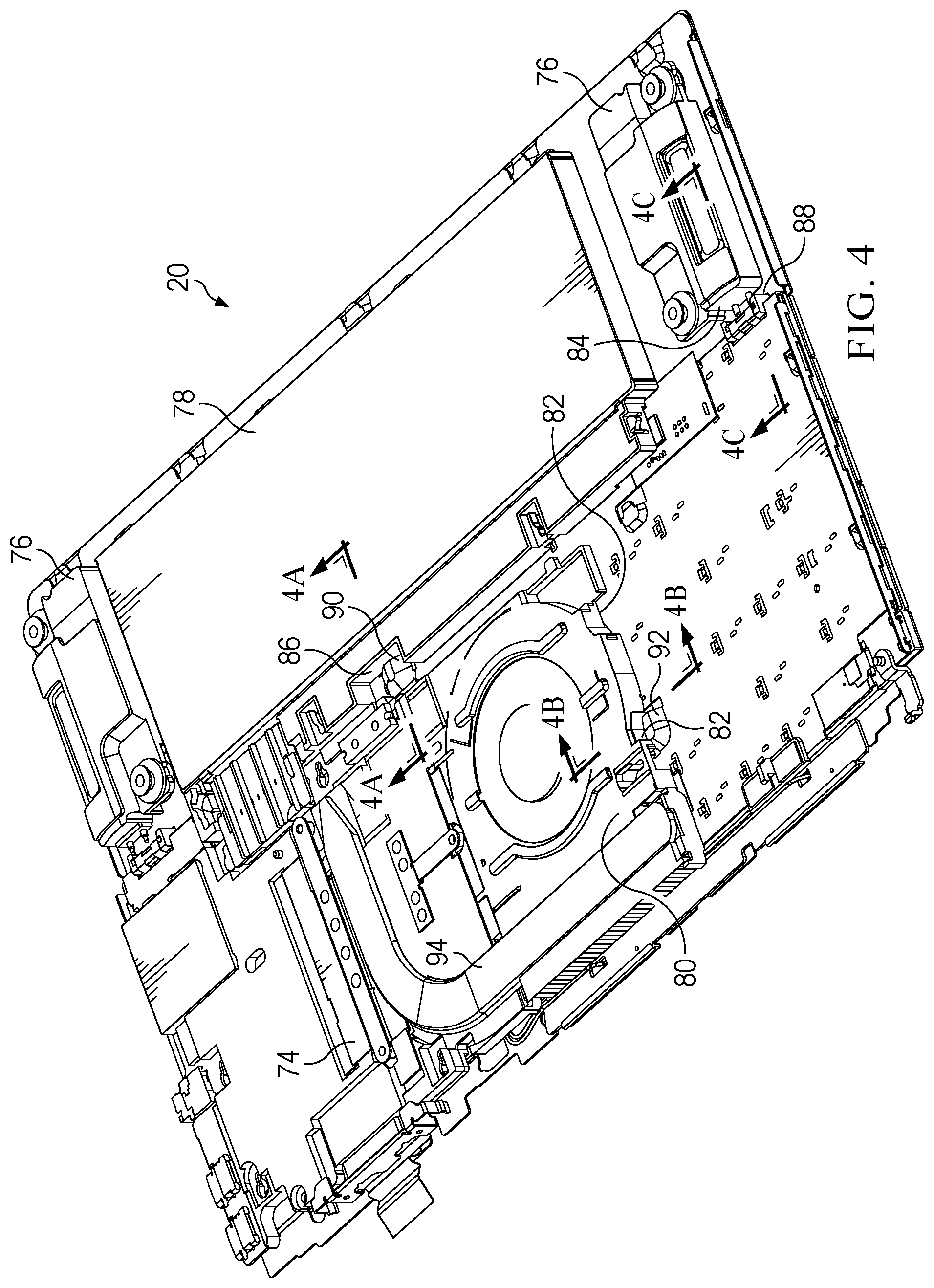 Patent US12306672 Figure 8 – Portable information handling system keyboard membrane having liquid detection