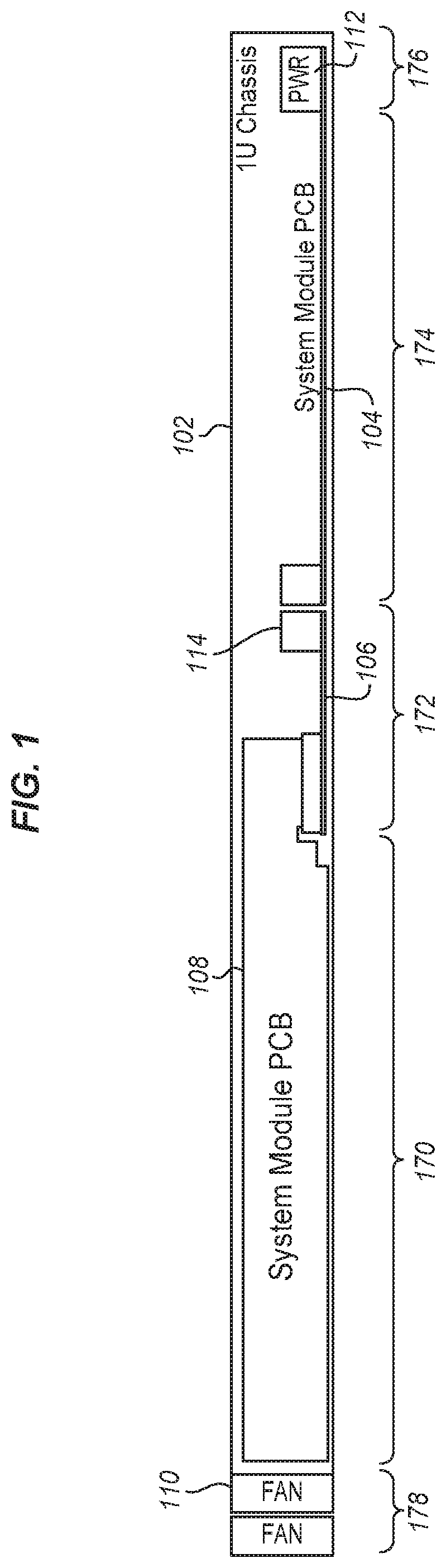 Patent US12306681 — Data storage system with parallel array of dense memory cards and high airflow — Figure 1