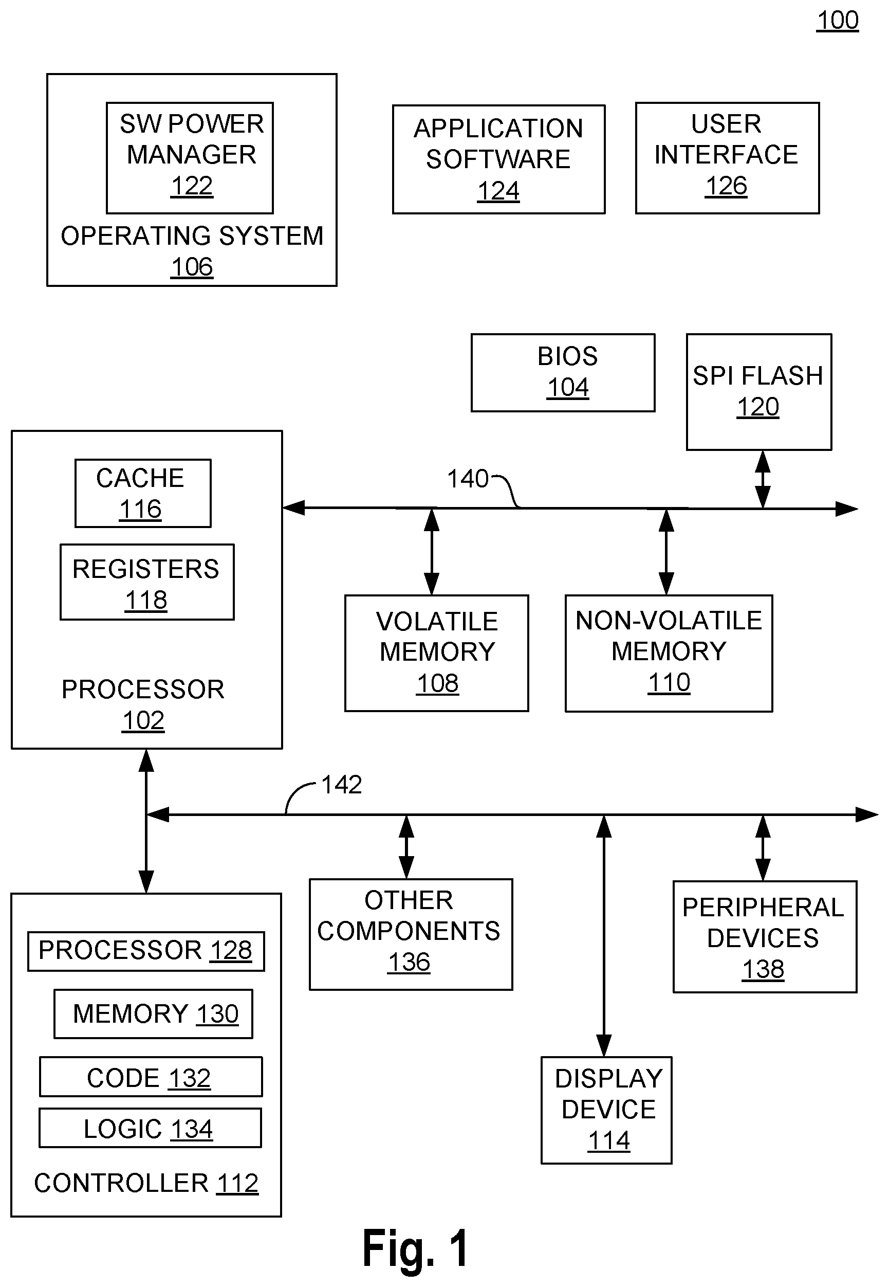 Patent US12306687 — Apparatus and method for achieving deterministic power saving state — Figure 1