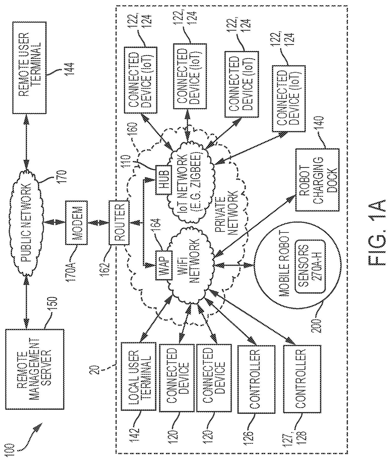 Patent US12306856 — Methods, systems, and devices for mapping wireless communication signals for mobile robot guidance — Figure 1