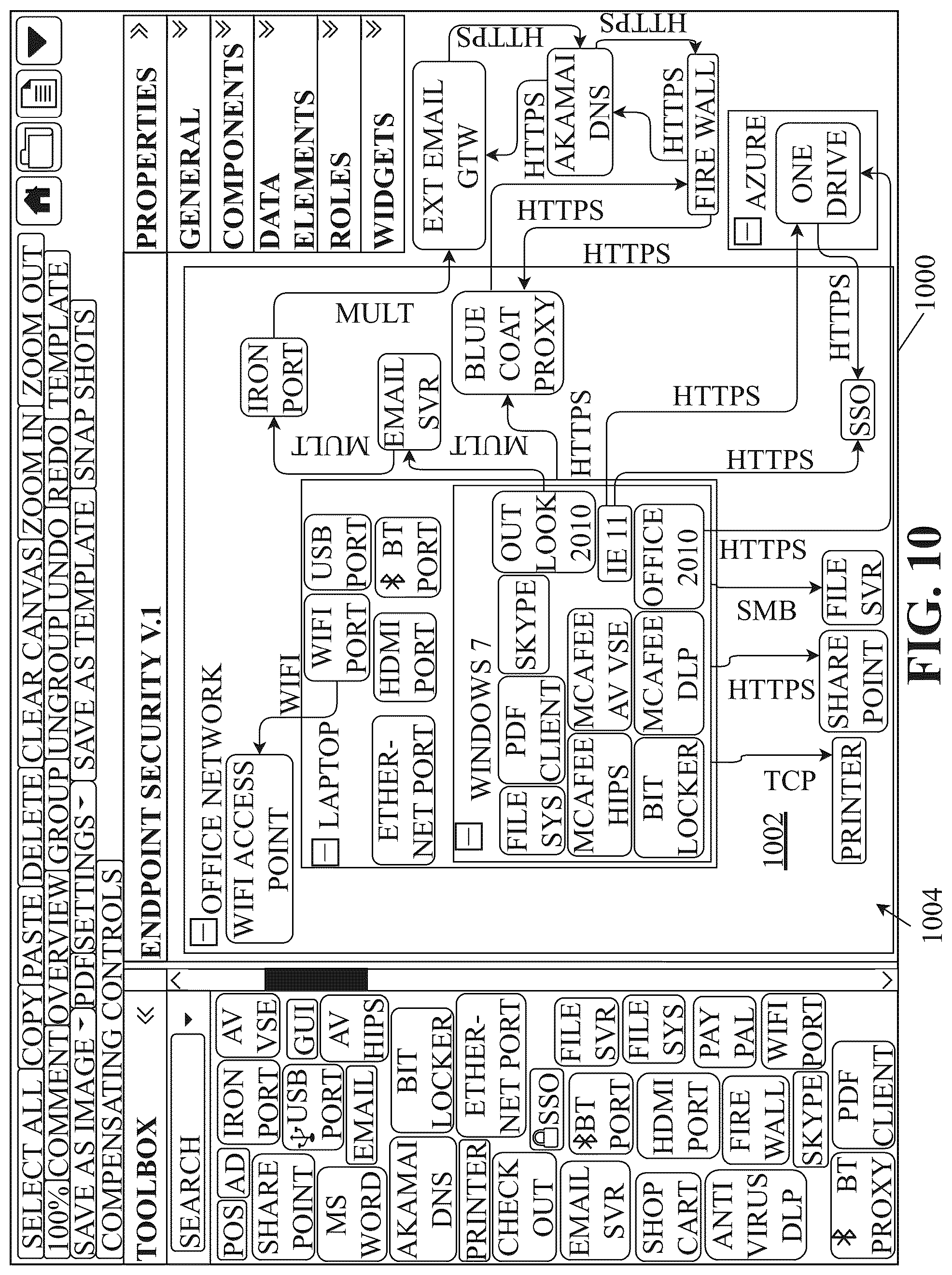 Patent US12306959 Figure 10 – Threat model chaining and attack simulation systems and related methods