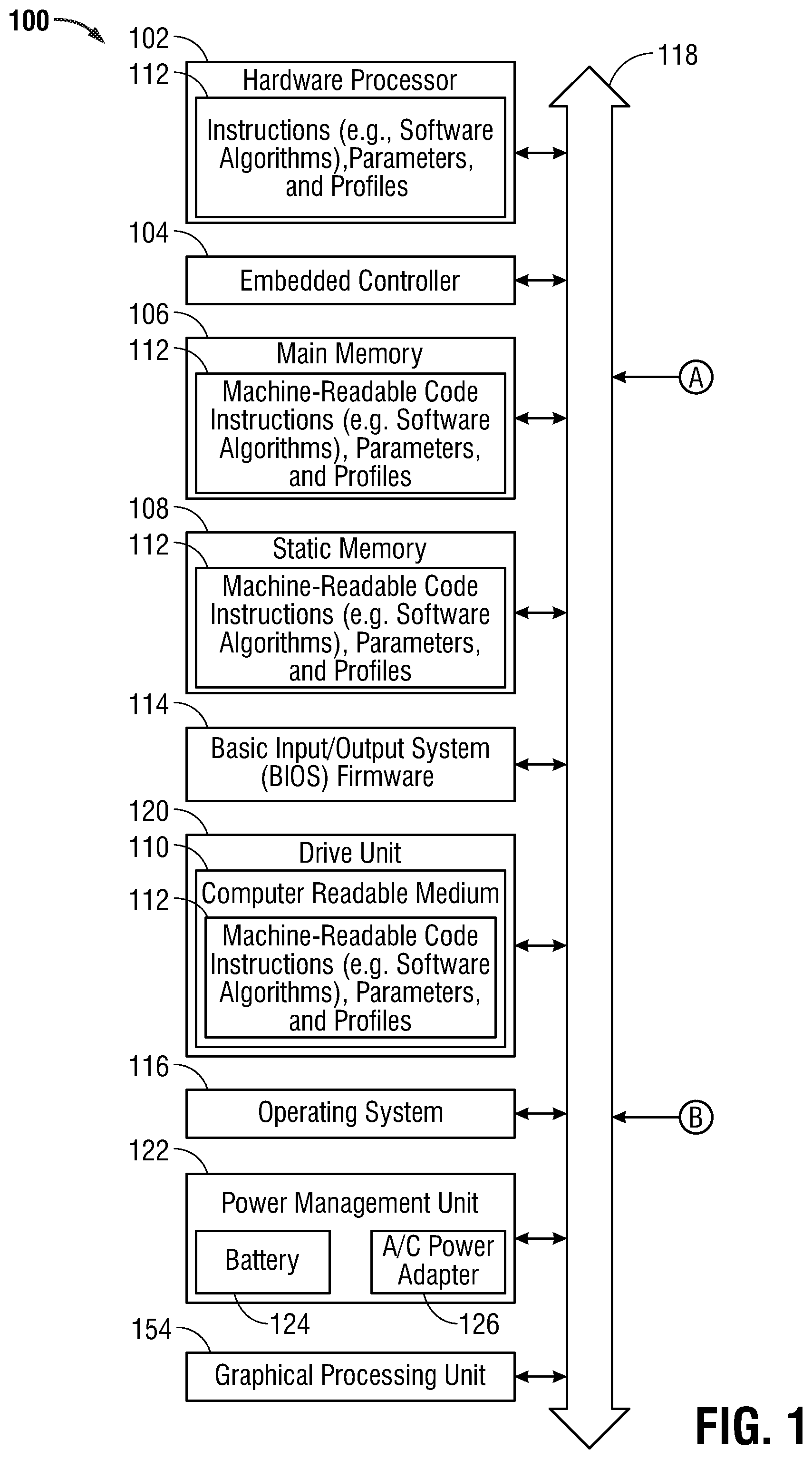 Patent US12307021 — System and method for a quiet keyboard with optical matrix key positioning — Figure 1