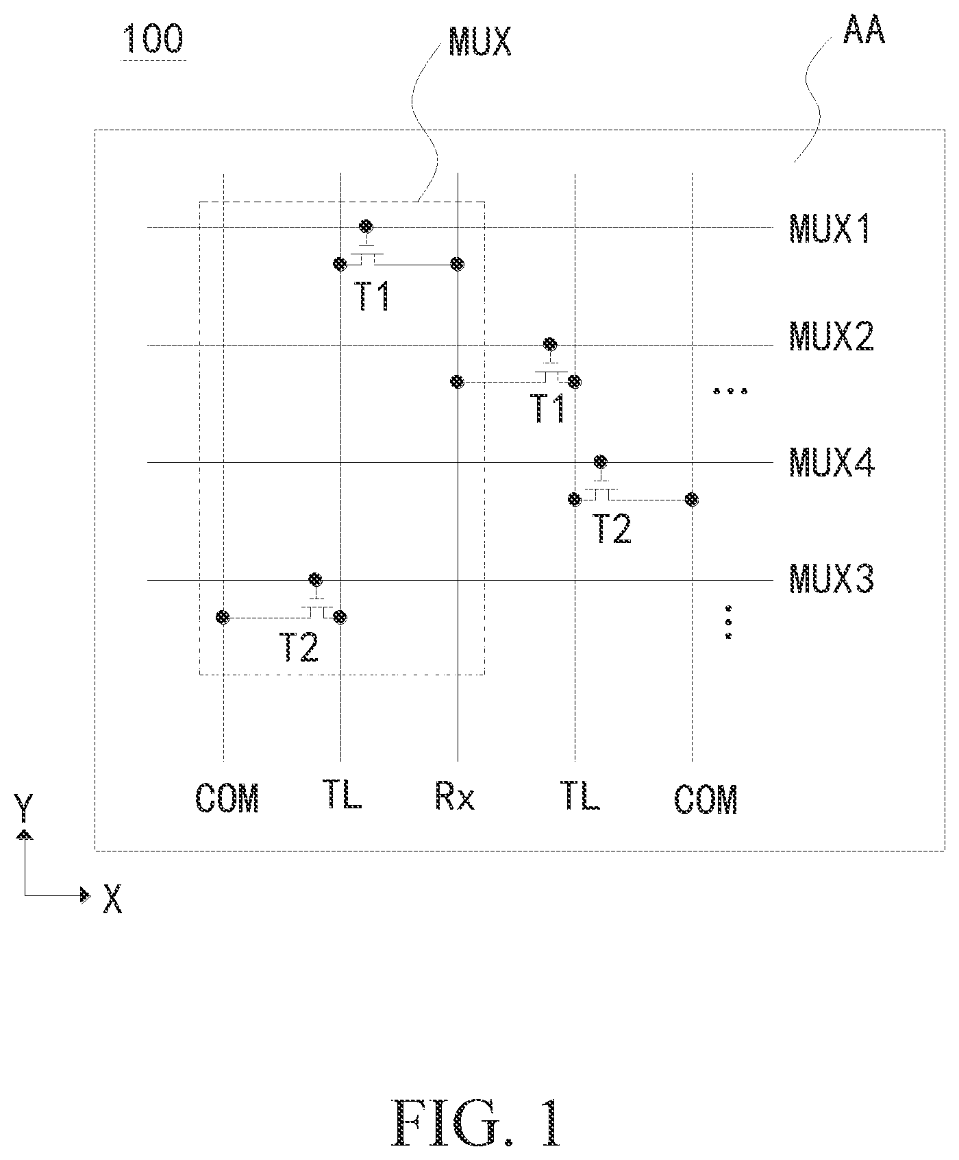 Patent US12307043 — Touch display panel — Figure 1