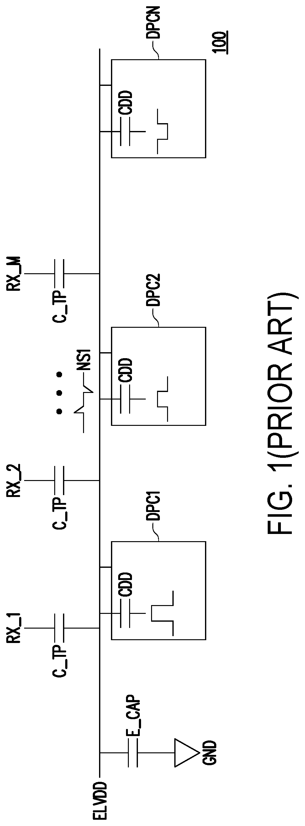 Patent US12307044 Figure 1 – Touch detection circuit