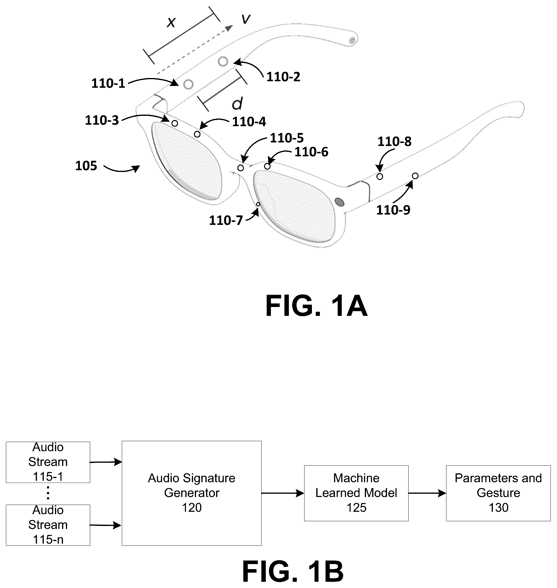Patent US12307053 Figure 1 – Detecting input gestures using onboard microphones