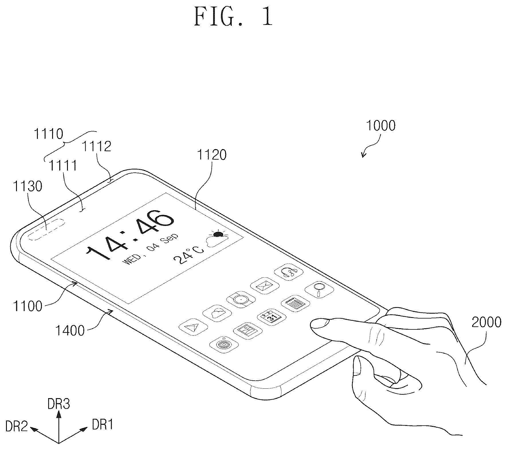 Patent US12307061 Figure 1 – Electronic apparatus