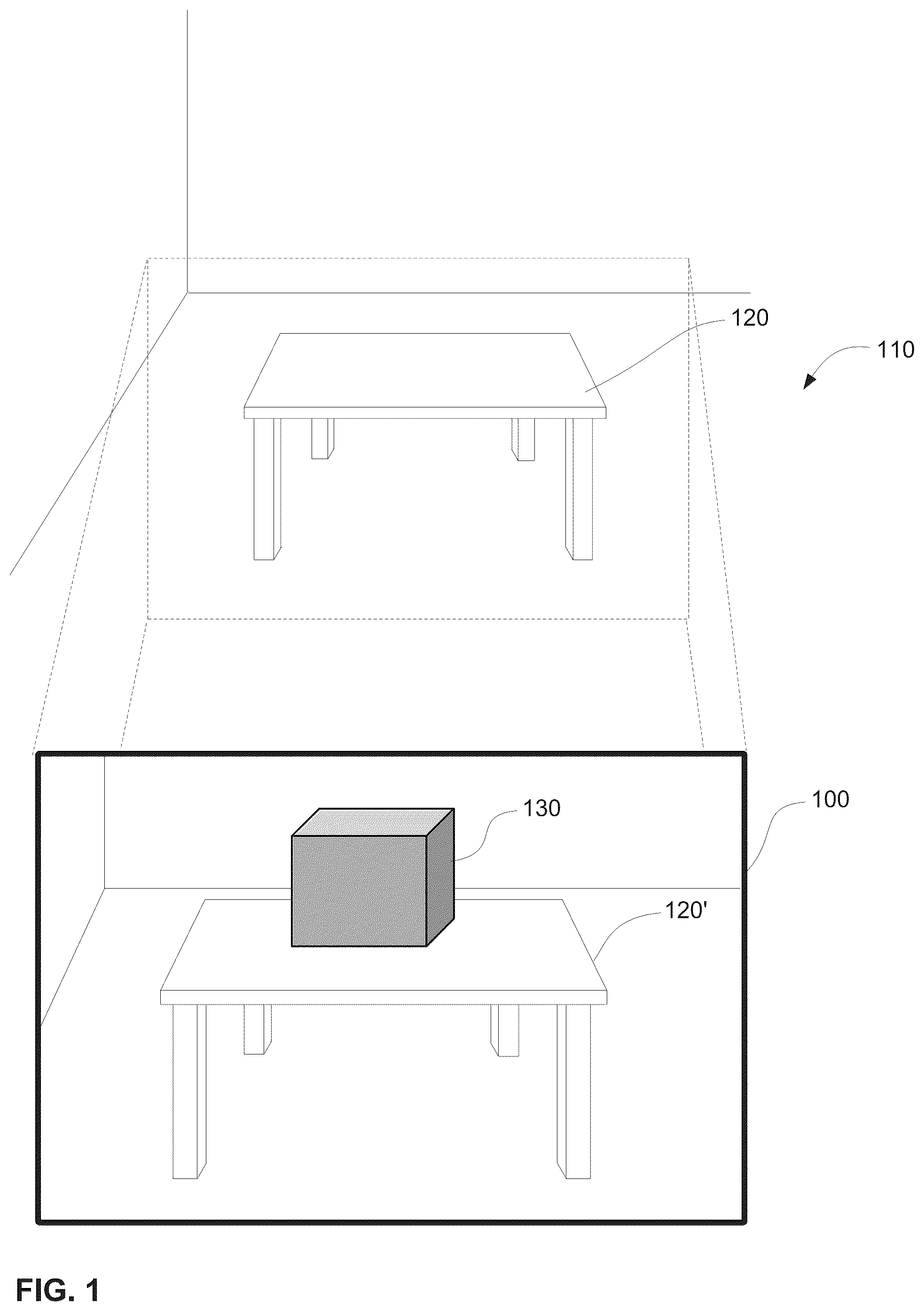 Patent US12307077 — Techniques for manipulating computer-generated objects in a computer graphics editor or environment — Figure 1