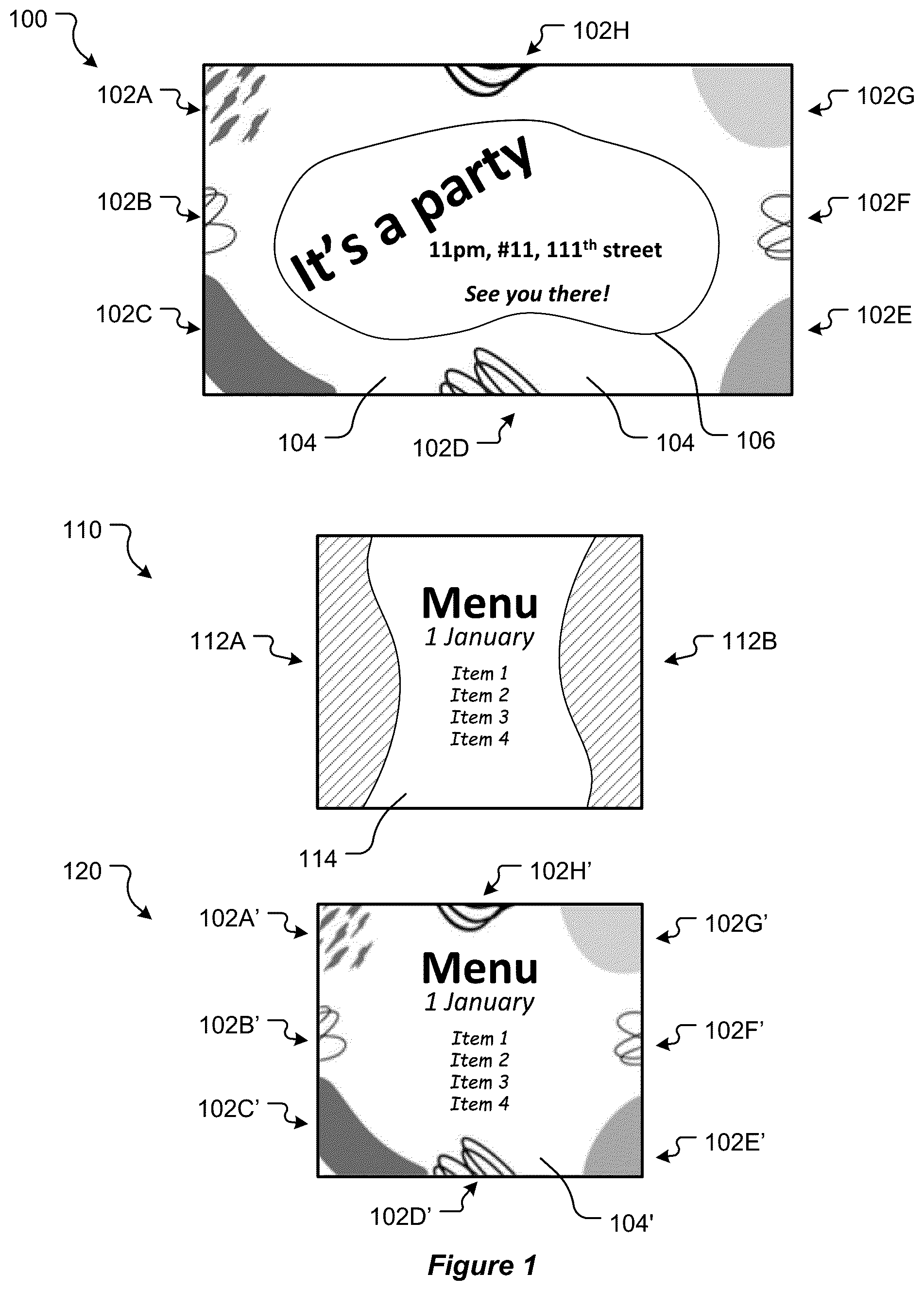 Patent US12307078 — Systems and methods for identifying and/or transferring decorative design elements — Figure 1