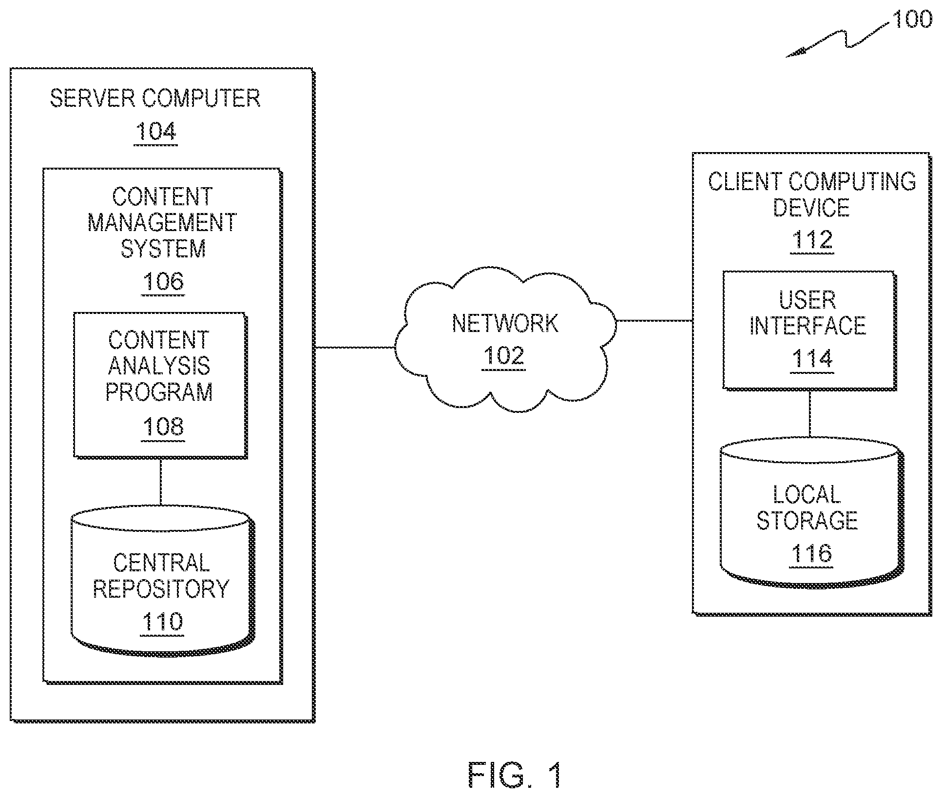 Patent US12307113 — Analyzing and dividing content for efficient storage and retrieval — Figure 1