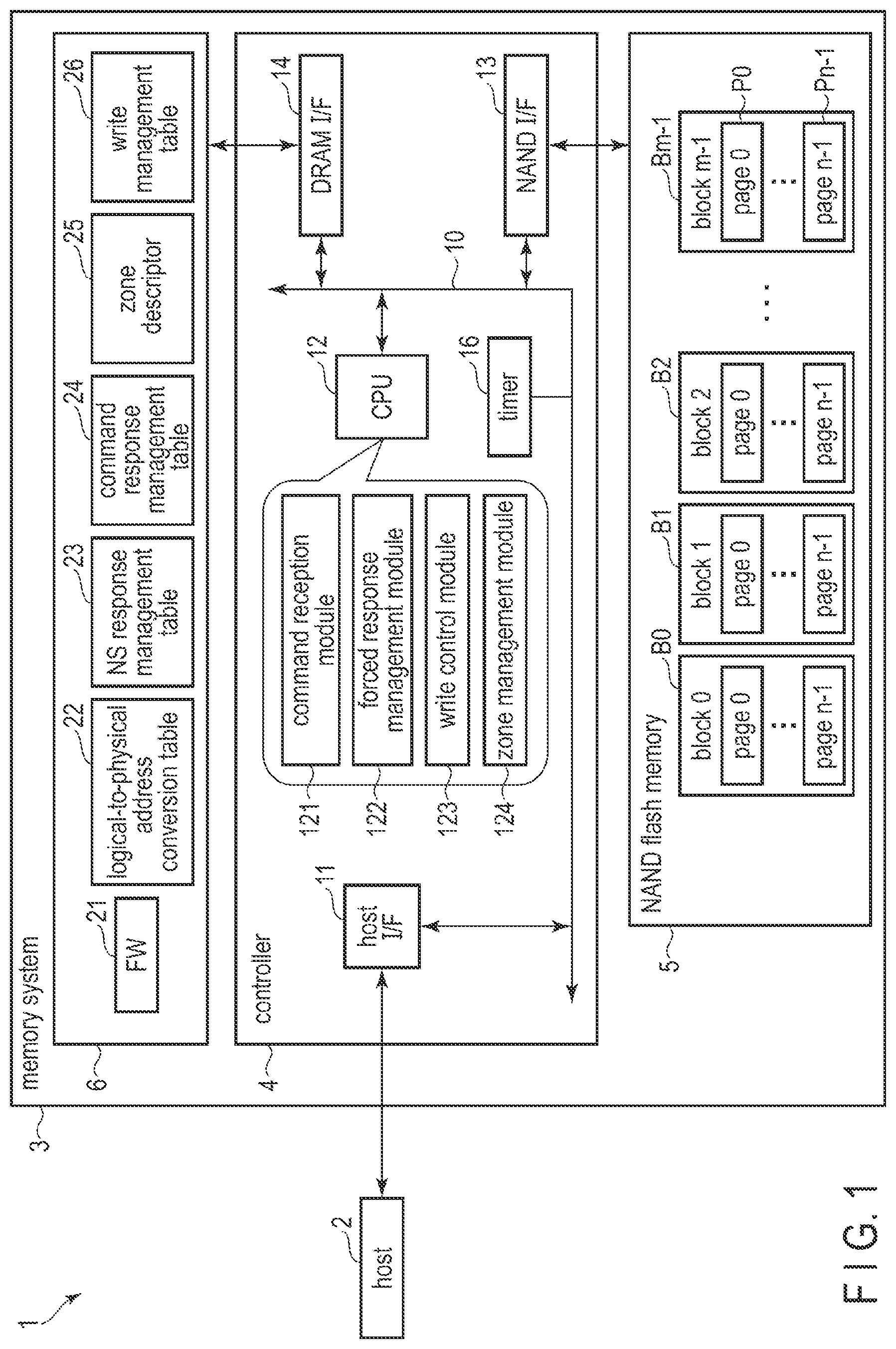 Patent US12307116 — Memory system — Figure 1