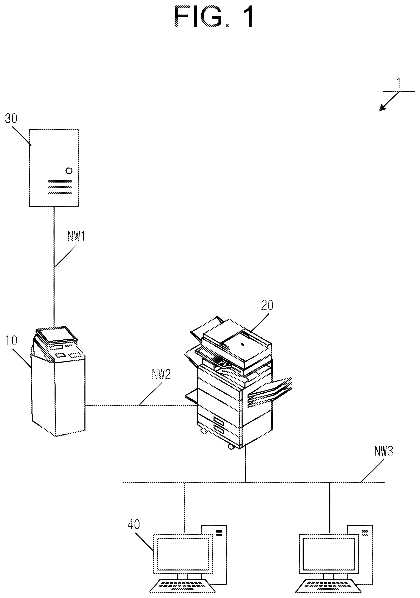 Patent US12307145 — Output system for outputting content acquired from server device and terminal device for outputting reception slip to be used in output of content — Figure 1