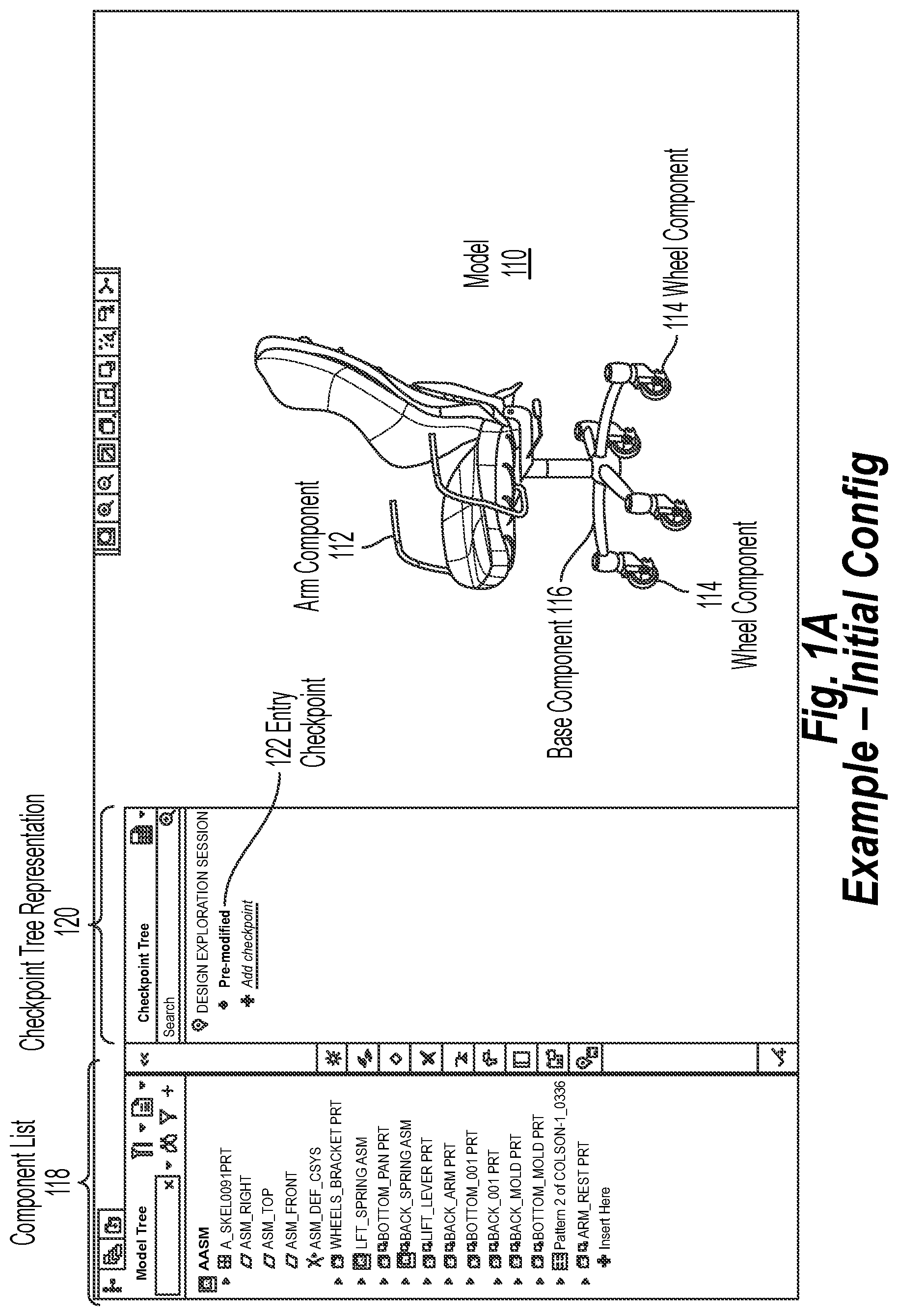 Patent US12307171 — Methods and system for incremental exploration of design changes in large computer-aided design models — Figure 1