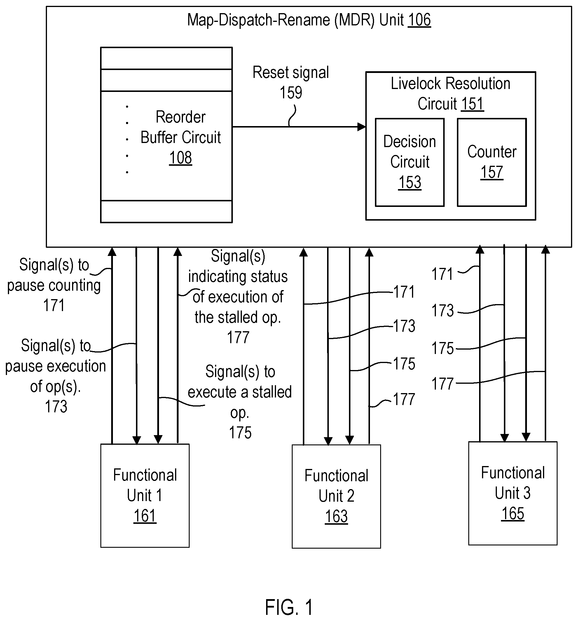 Patent US12307256 — Livelock detection and resolution using oldest operation tracking — Figure 1