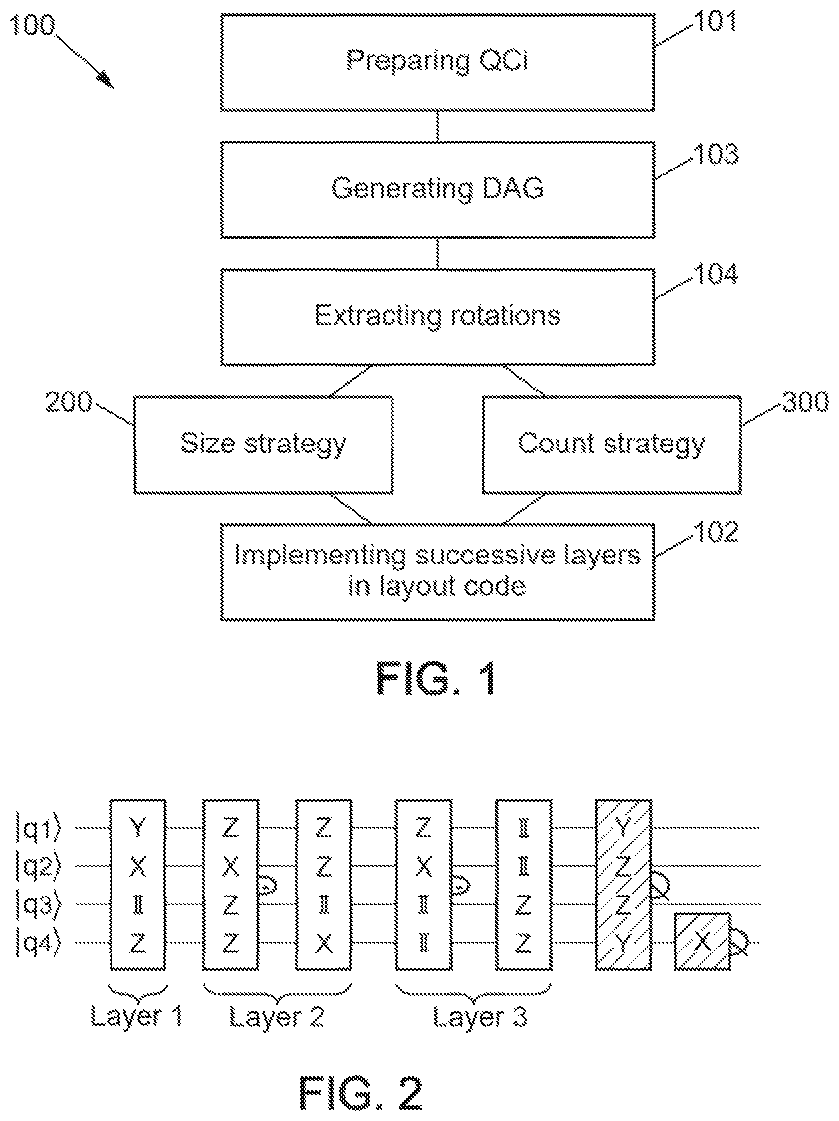 Patent US12307329 — Compilation technique for surface code architecture — Figure 1