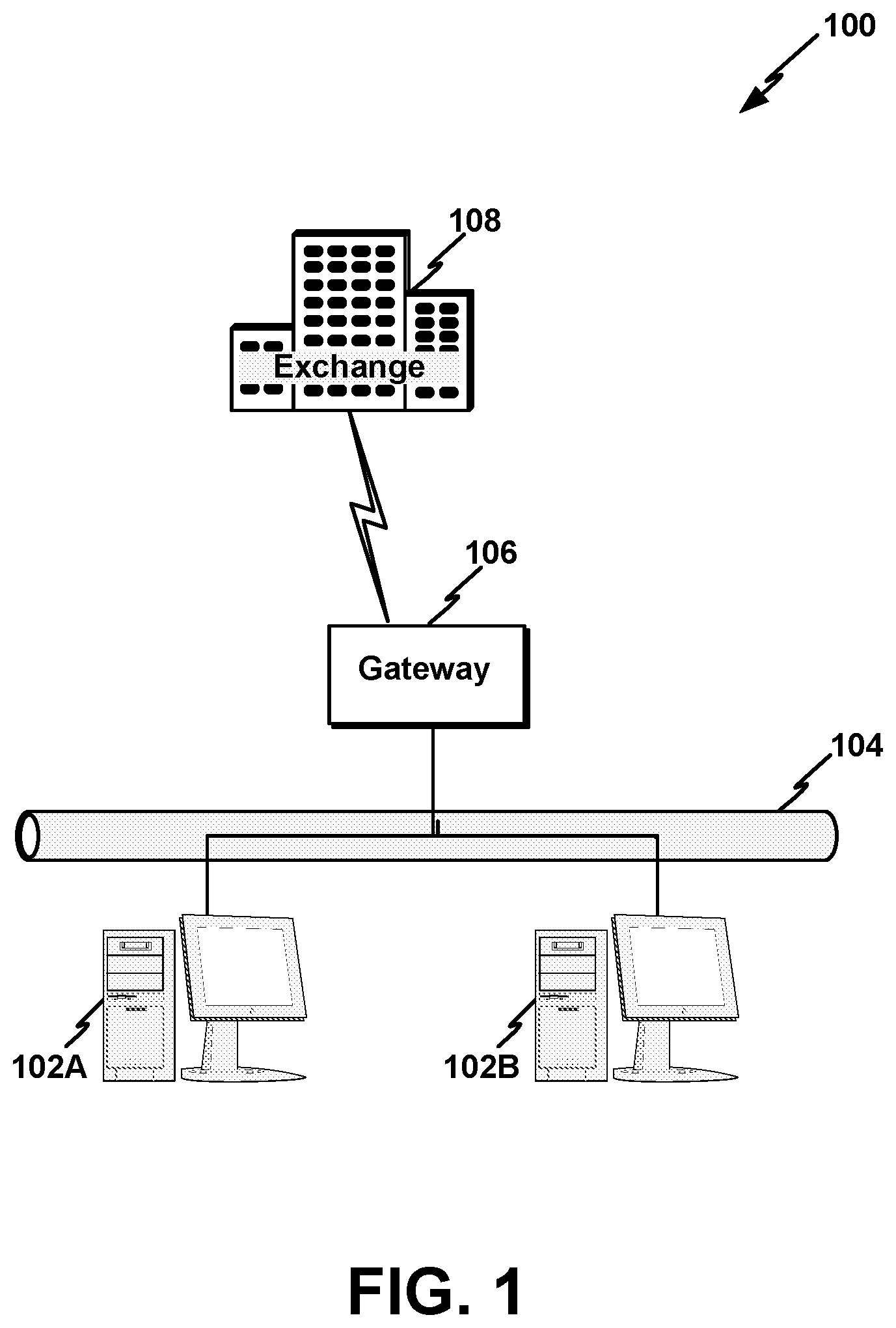 Patent US12307521 — System and method for communicating with an electronic exchange in an electronic trading environment — Figure 1