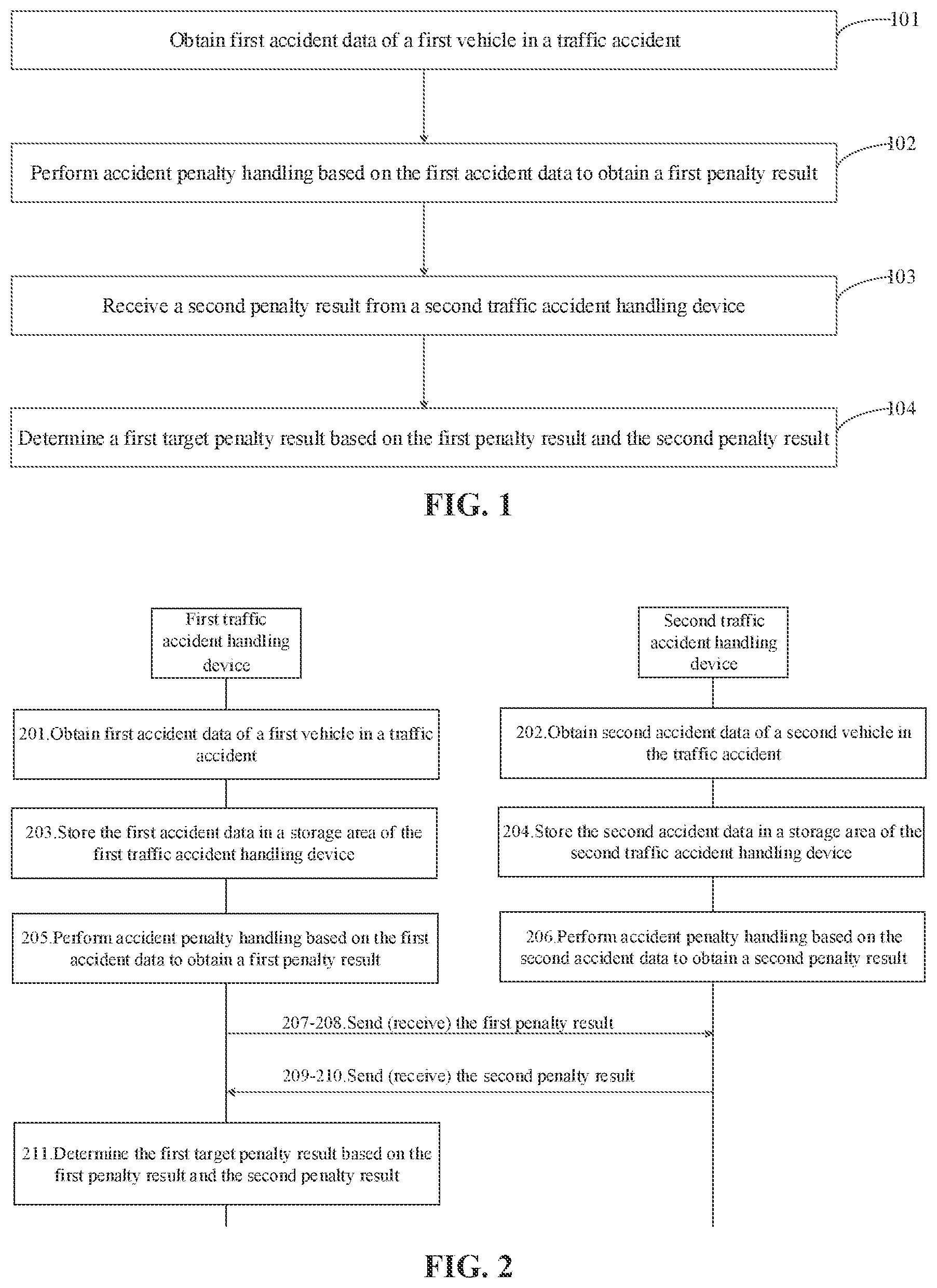Patent US12307538 — Traffic accident handling method and device, and storage medium — Figure 1