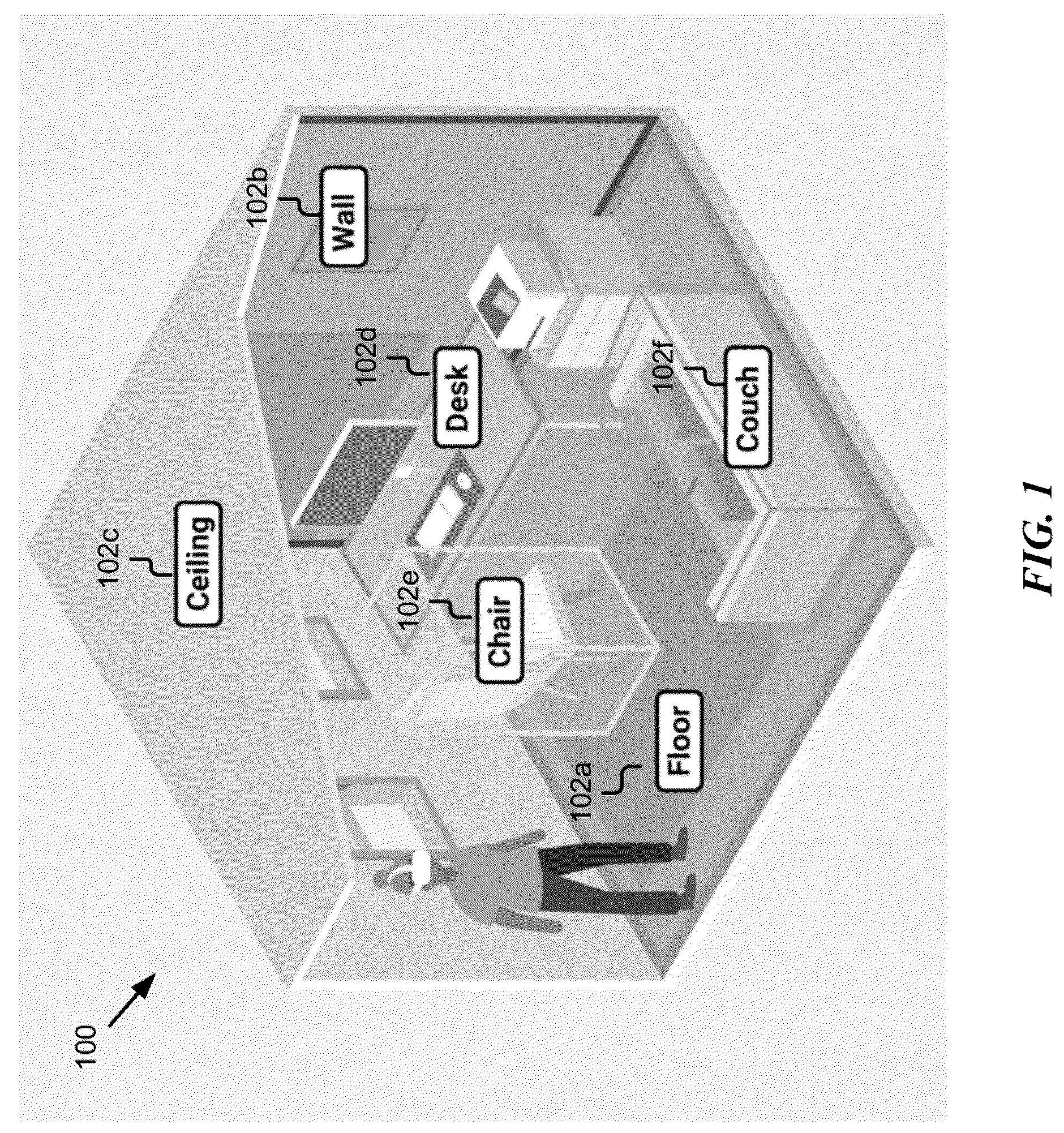 Patent US12307575 — Scene capture via artificial reality systems — Figure 1