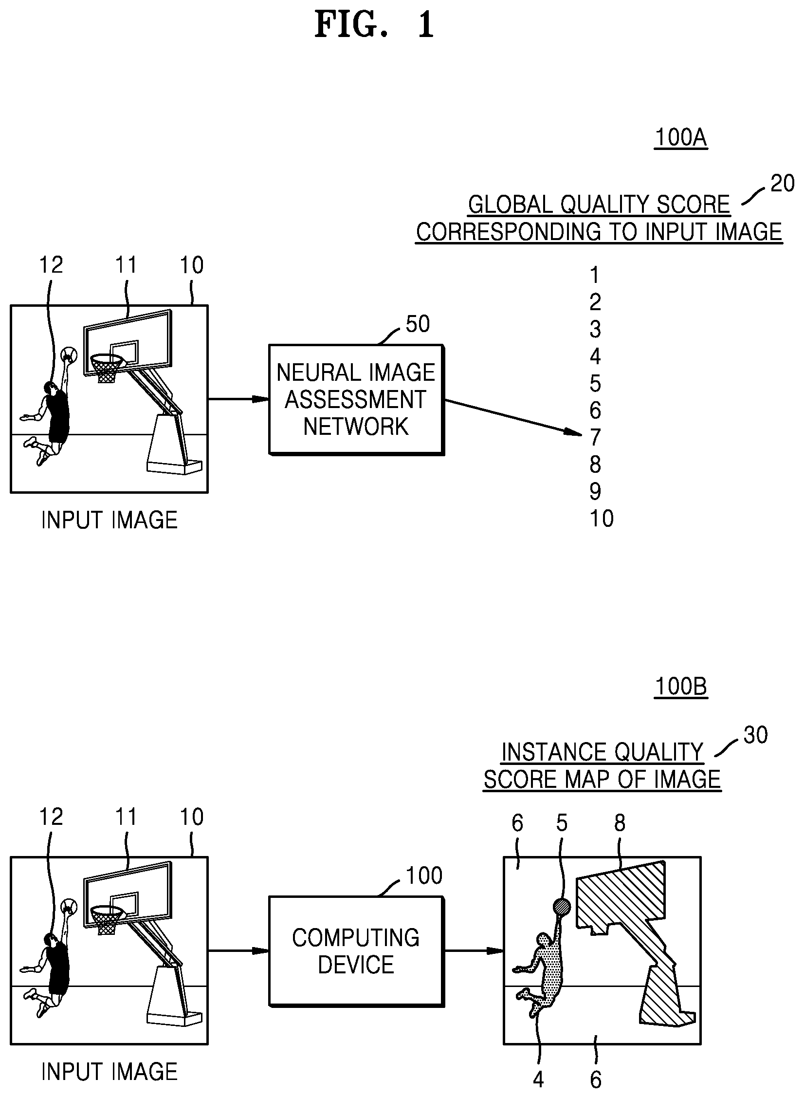 Patent US12307745 — Computing device for instance-based image quality processing and operating method therefor — Figure 1