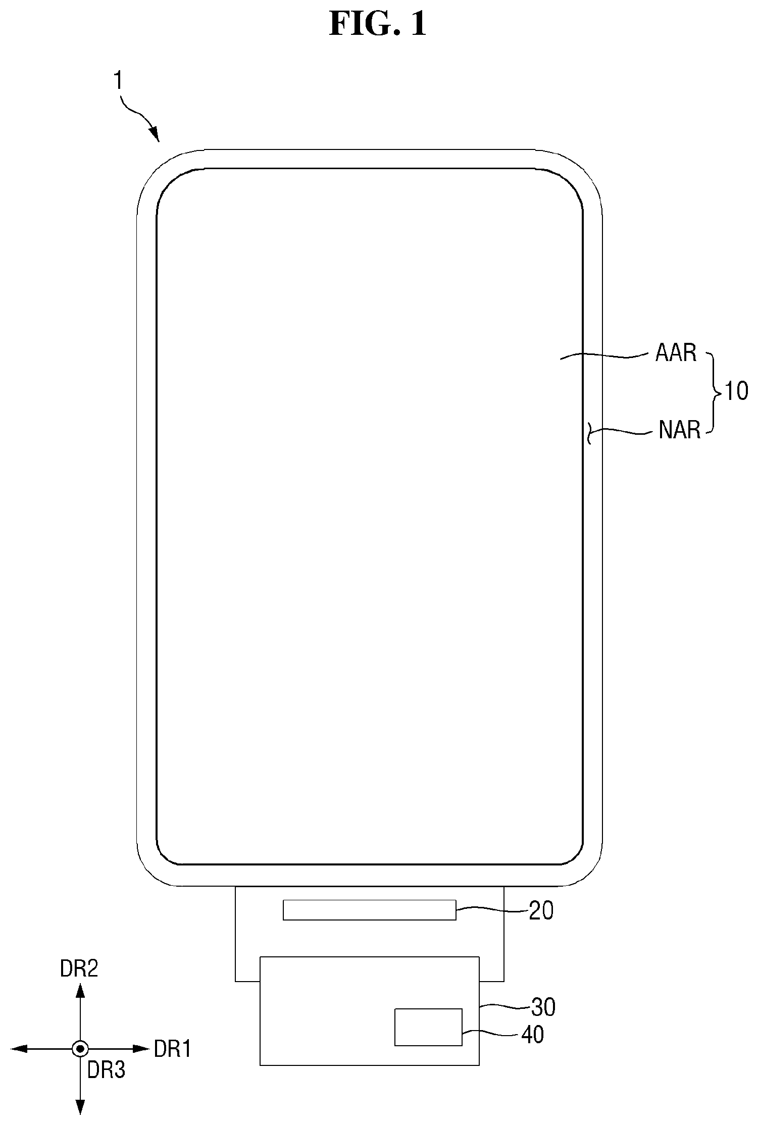 Patent US12307805 — Display device with integrated optical touch and fingerprint sensing — Figure 1