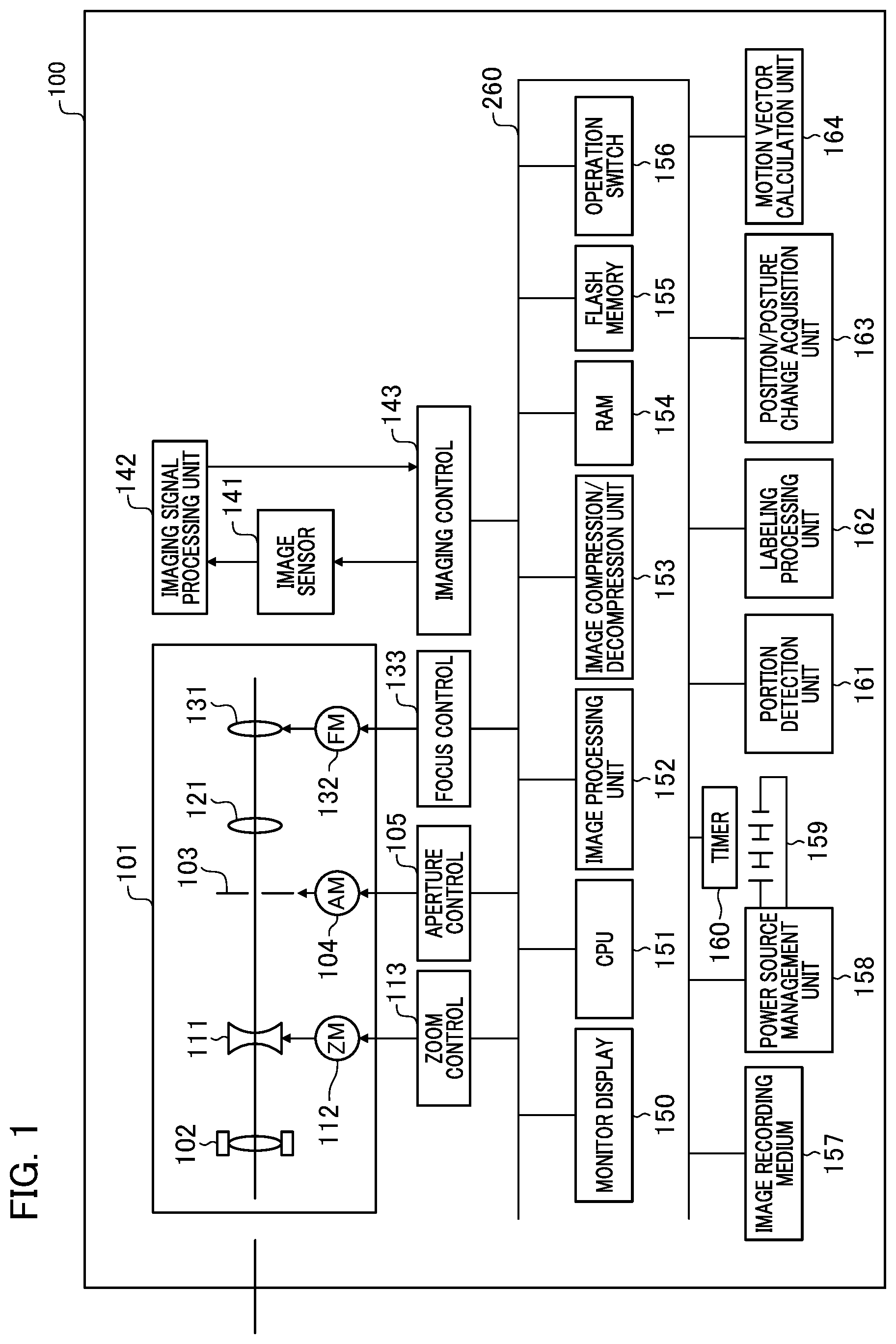 Patent US12307811 — Image processing device and control method thereof, imaging apparatus, and recording medium — Figure 1