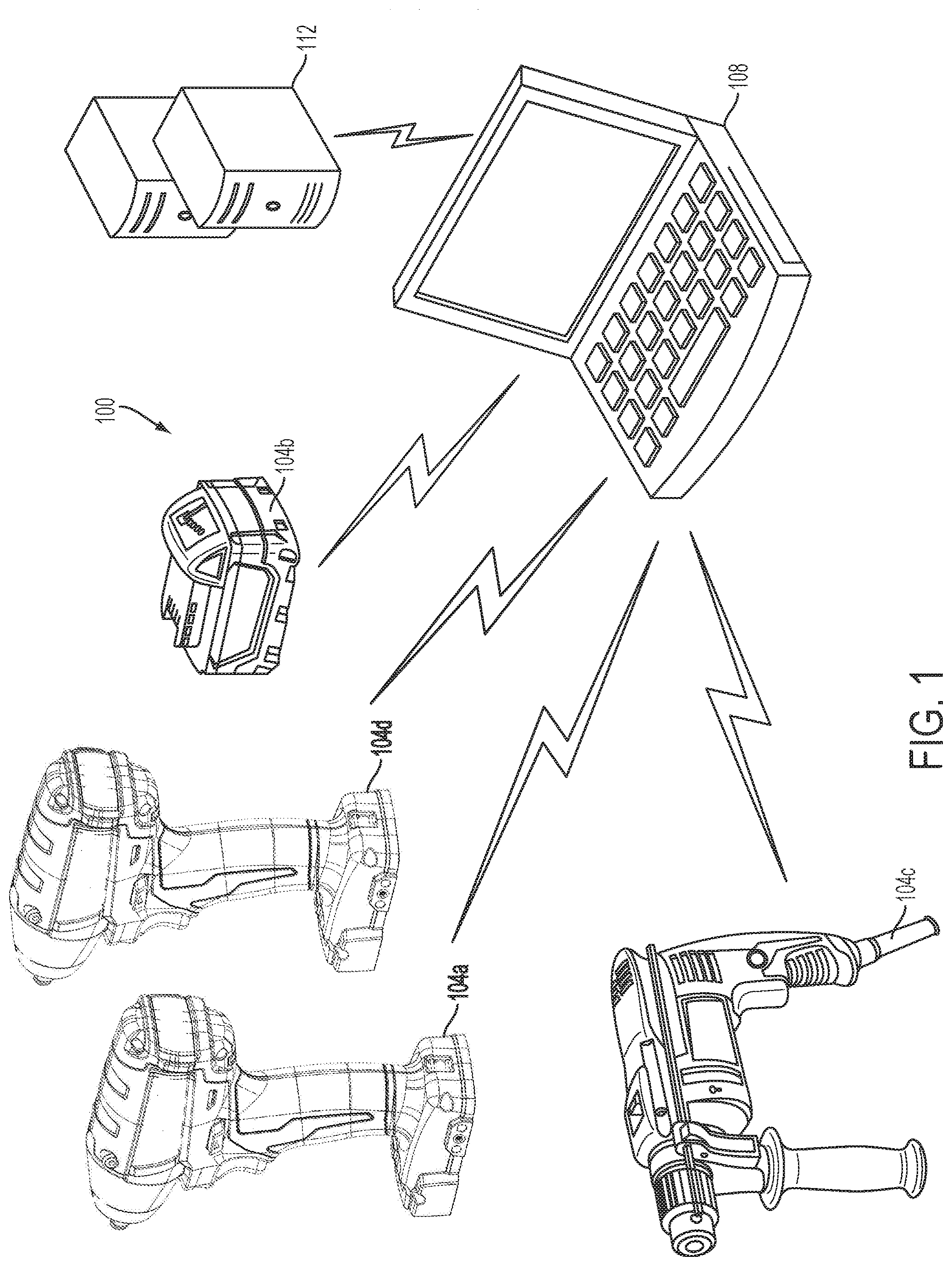 Patent US12307839 — Power tool with compartment for receiving another device — Figure 1