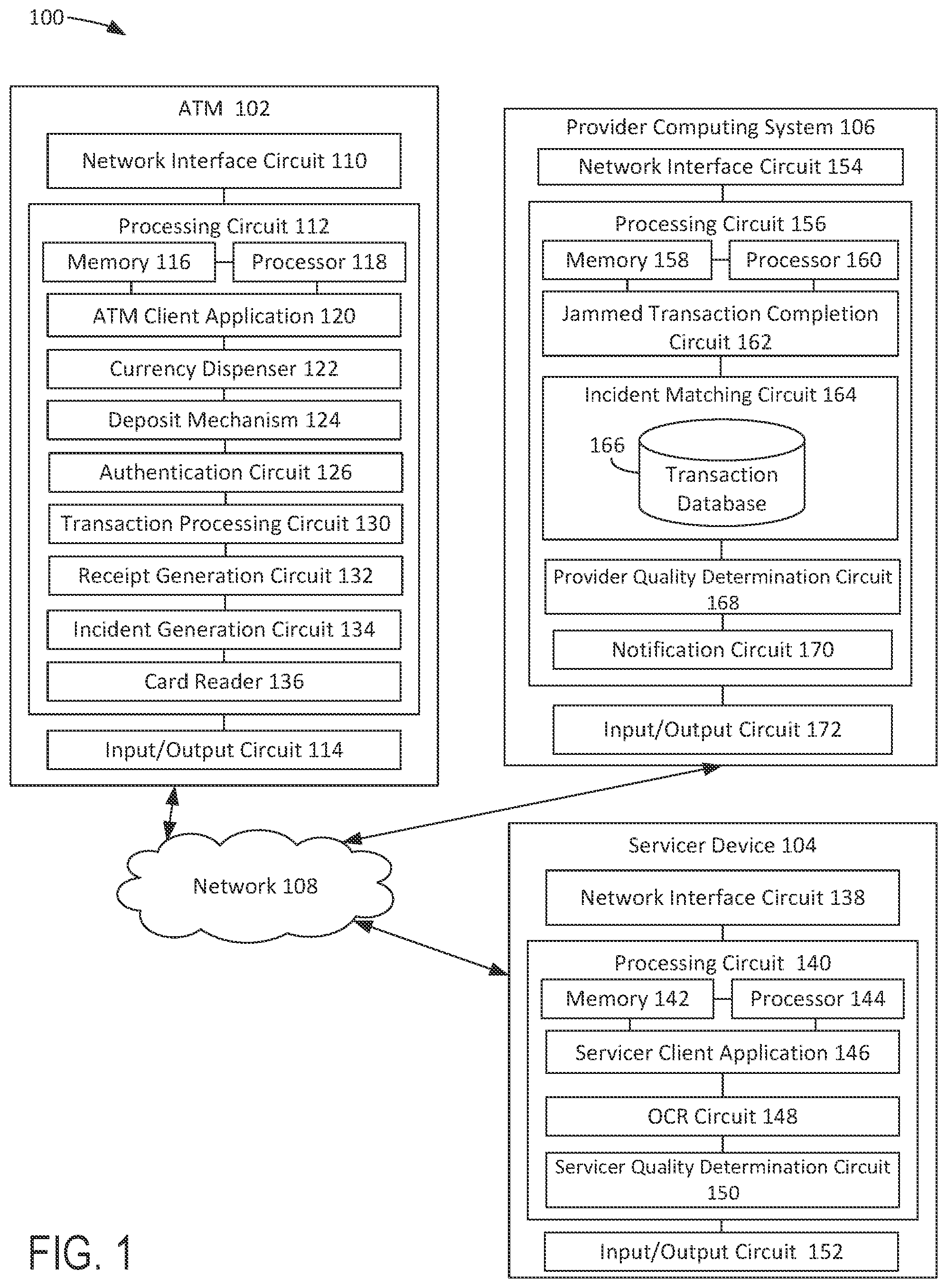 Patent US12307851 — Systems and methods for ATM deposit jammed item imaging and transaction completion — Figure 1