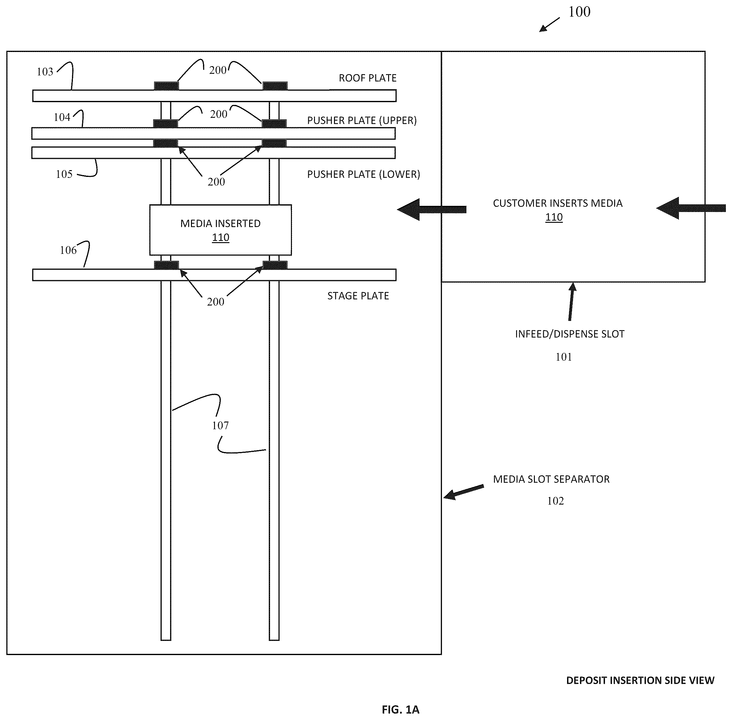 Patent US12307863 — Plate stability for a deposit and dispense module — Figure 1