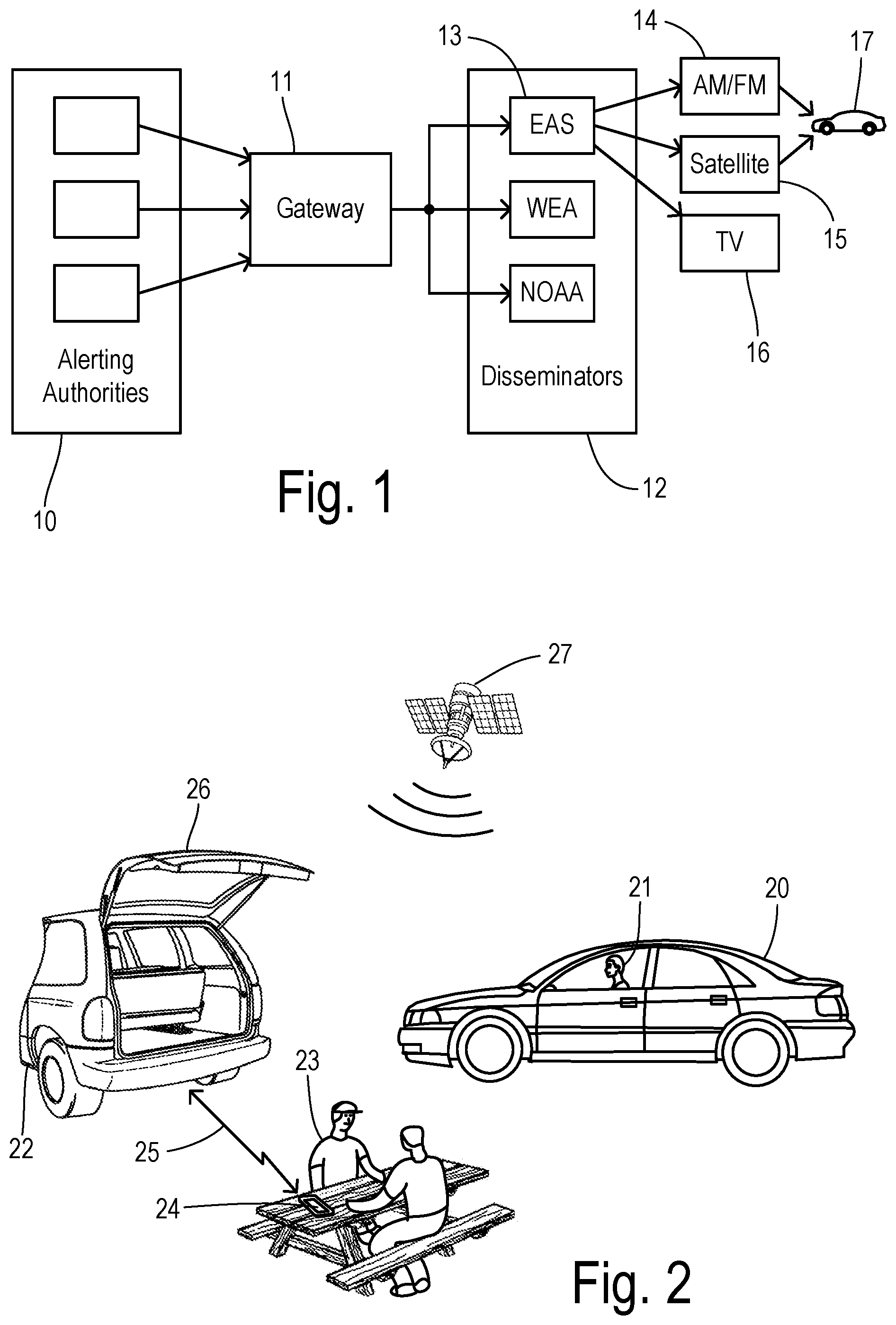 Patent US12307872 — Emergency alerts via parked vehicles — Figure 1