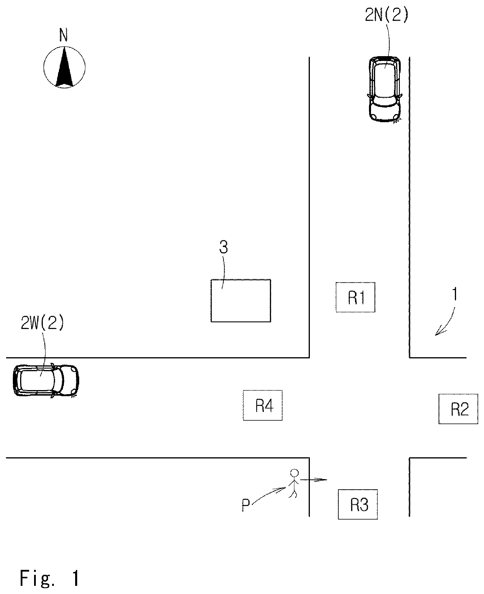 Patent US12307887 — Intersection control system, intersection control method, and program — Figure 1
