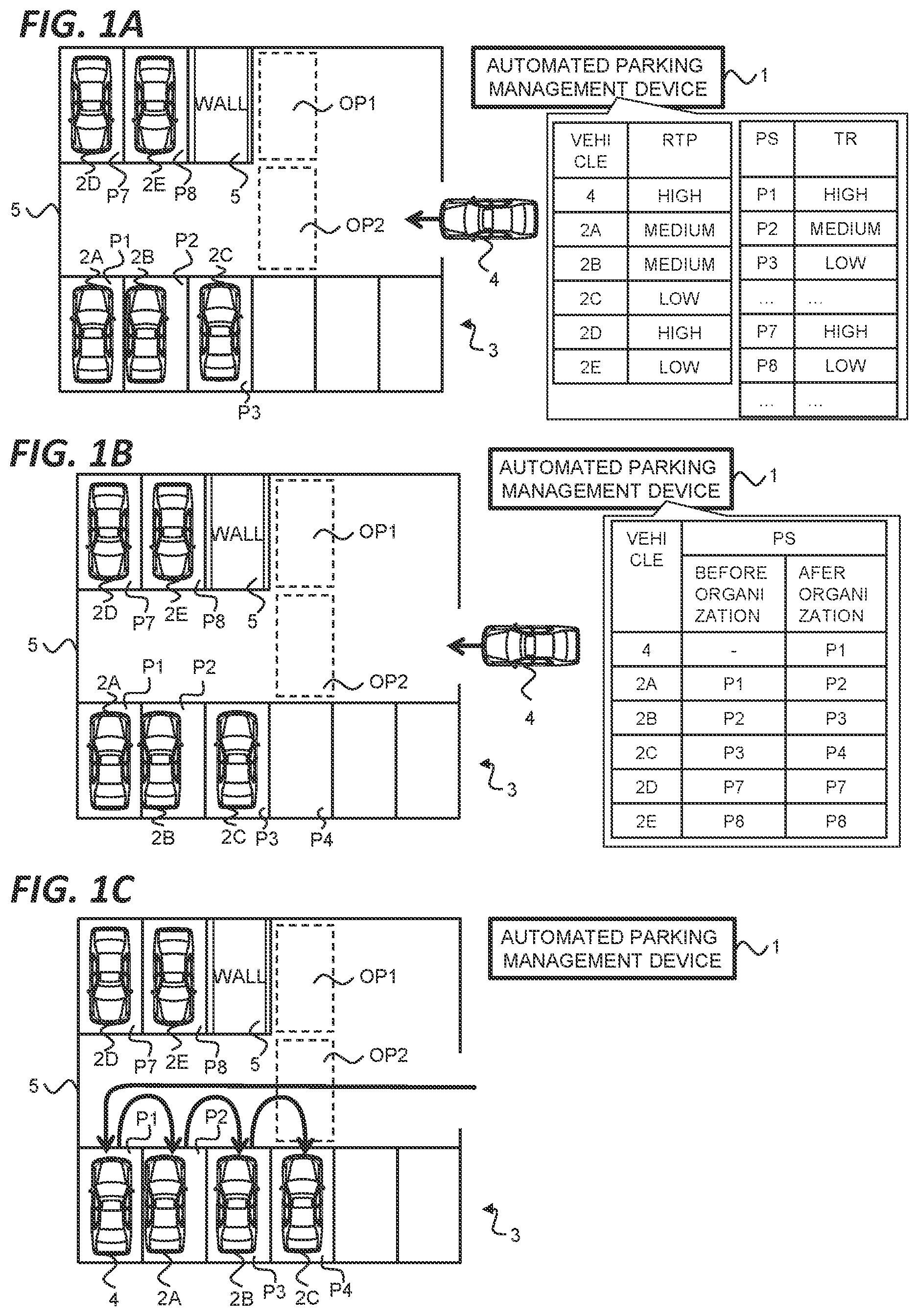 Patent US12307894 Figure 1 – Automated parking management device and automated parking management method