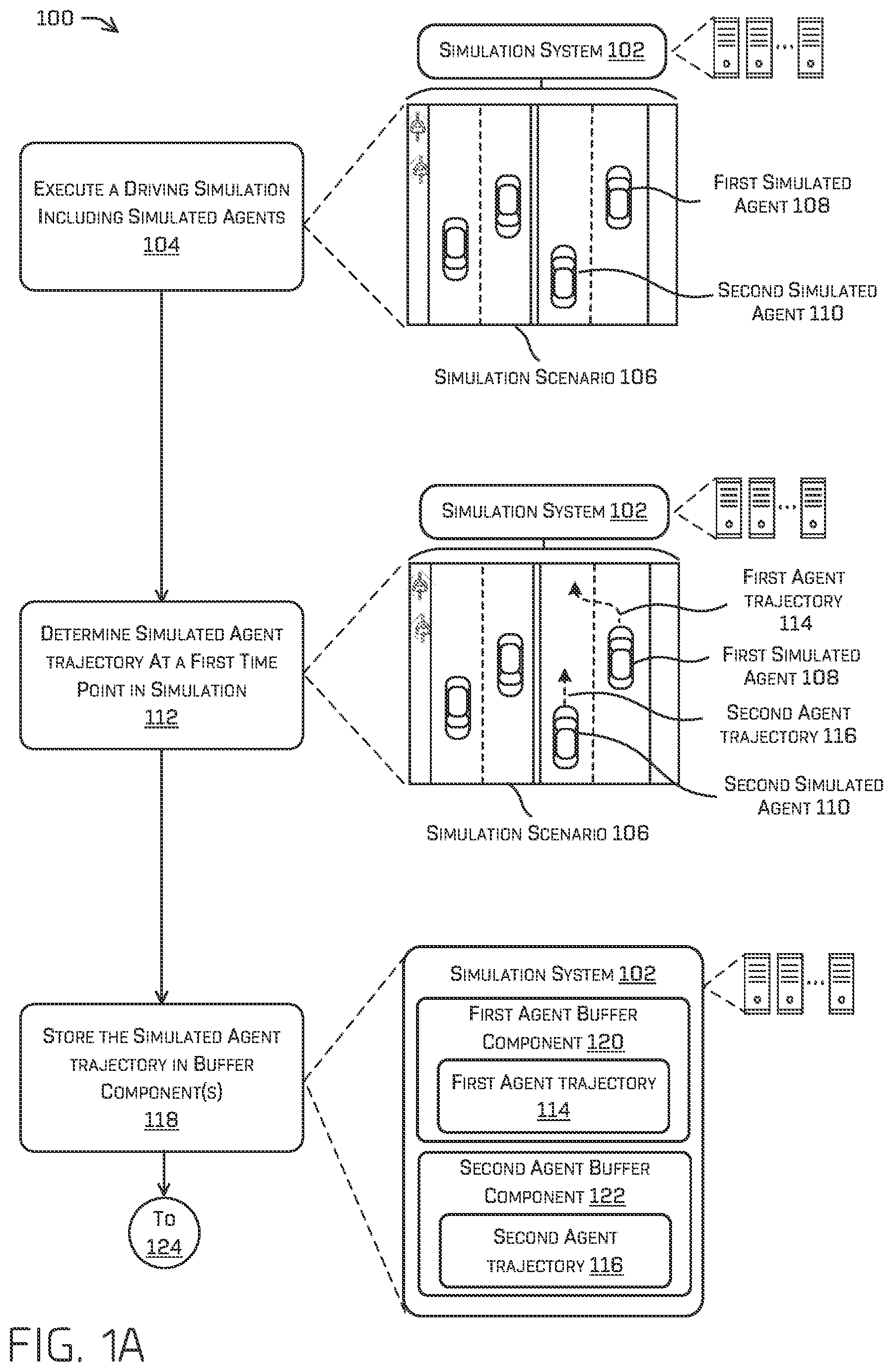 Patent US12307900 — Driving simulations with simulated agent interactions — Figure 1