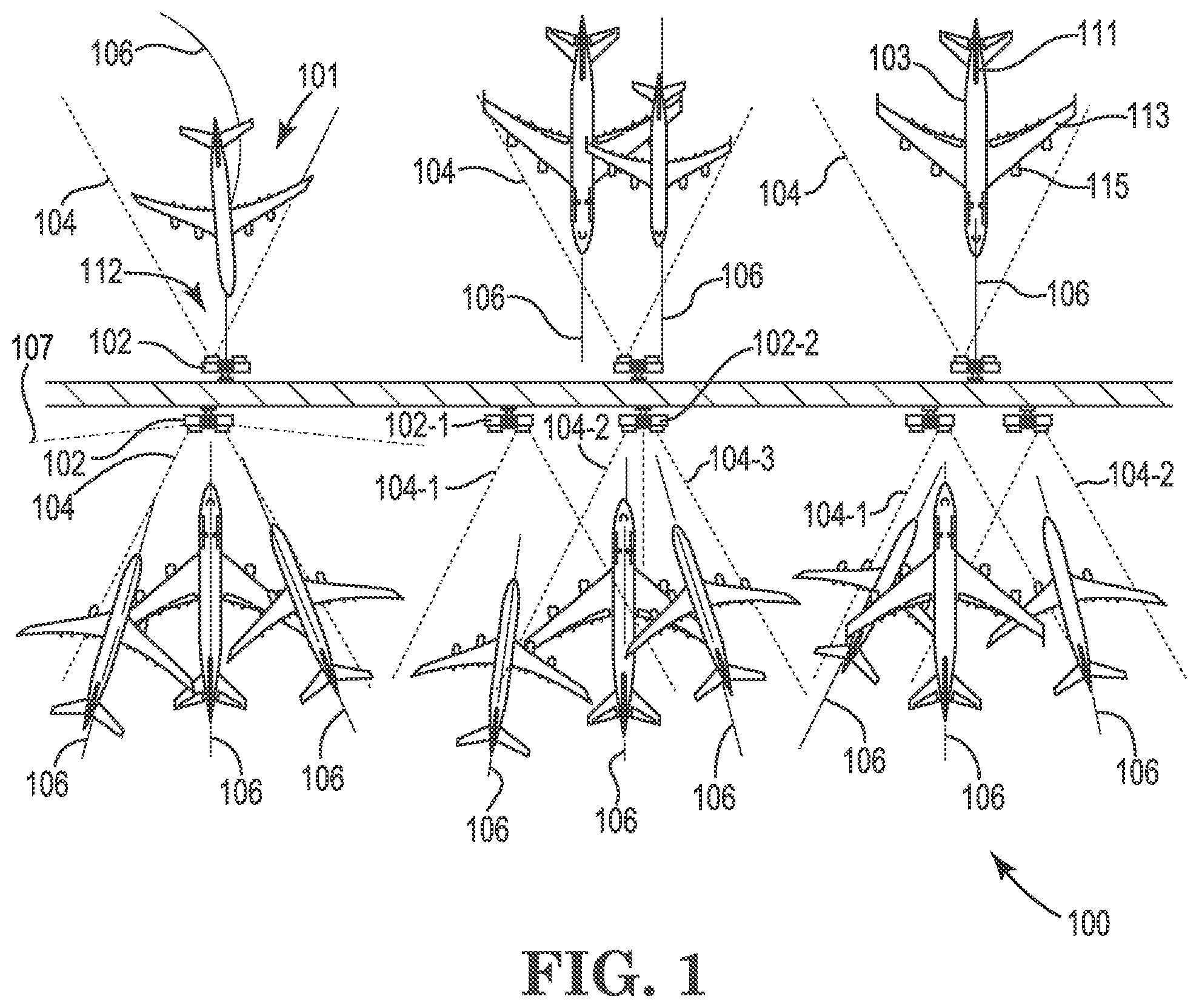 Patent US12307911 — Multi-sensor data fusion-based aircraft detection, tracking, and docking — Figure 1