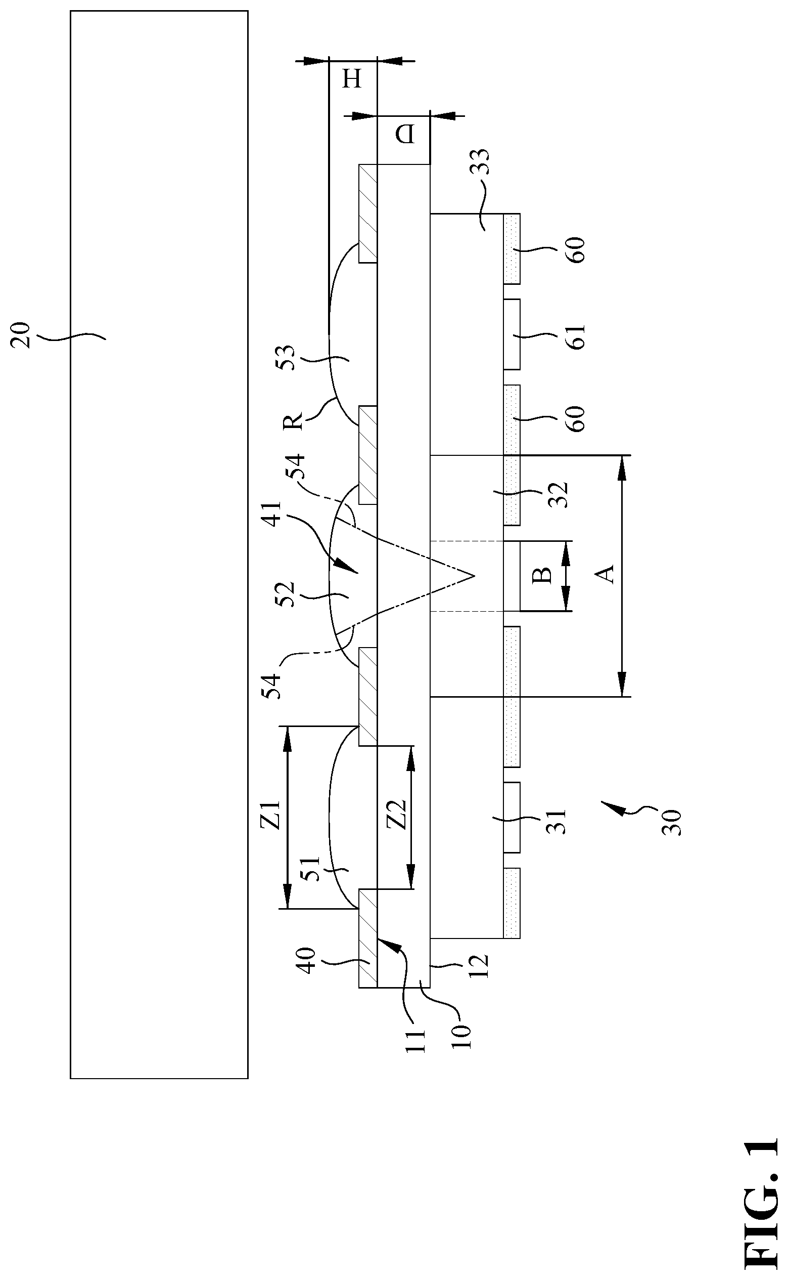 Patent US12307954 — Full-screen display device with unit pixel having function for emitting and receiving light — Figure 1