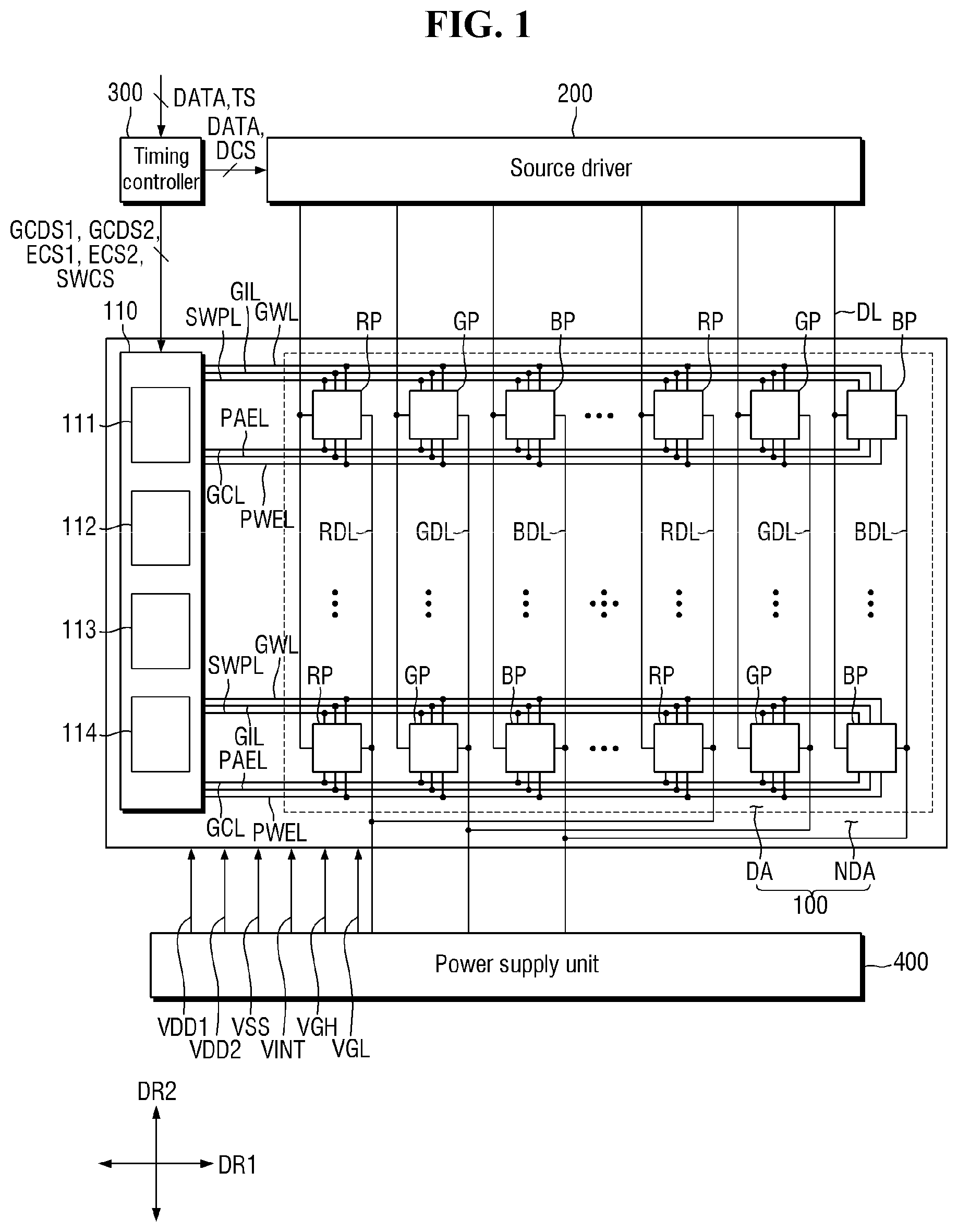 Patent US12307962 — Display device — Figure 1