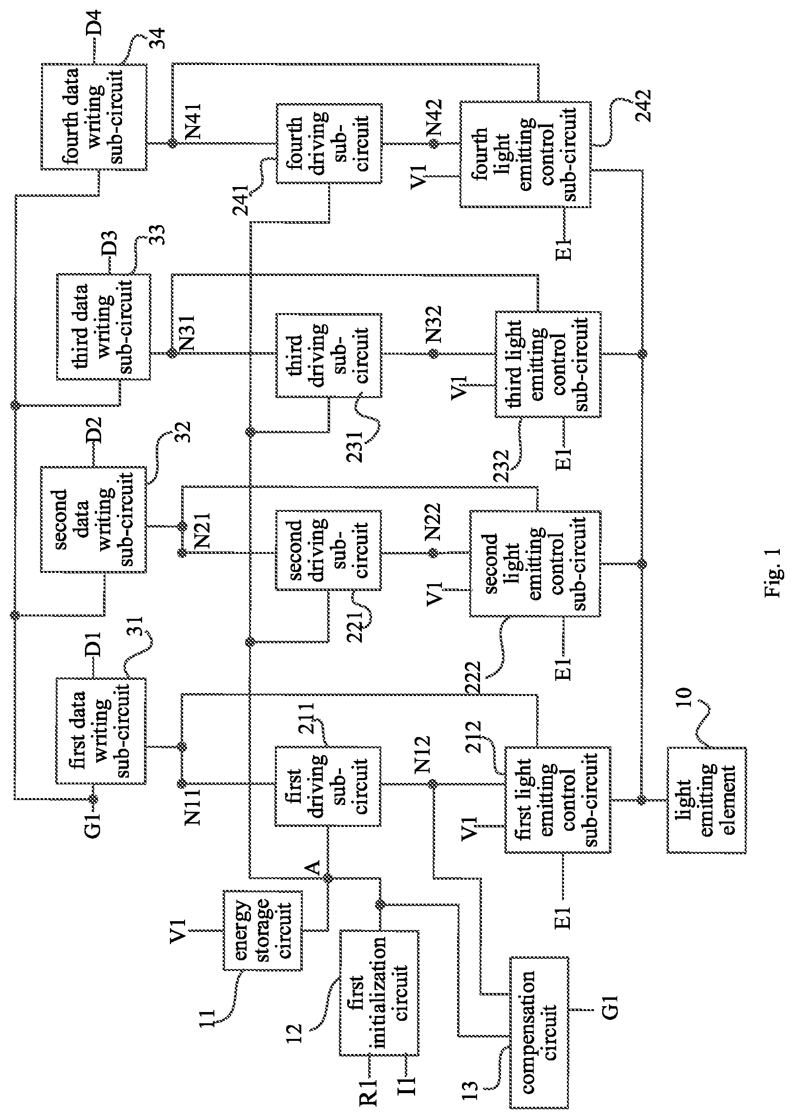 Patent US12307963 — Pixel circuit, pixel driving method and display apparatus — Figure 1