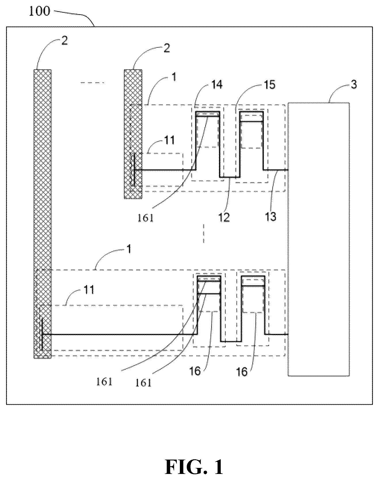Patent US12307996 — Gate on array (GOA) circuit for display panel solving problem of inconsistent impedances and capacitive reactance of clock signal carriers — Figure 1