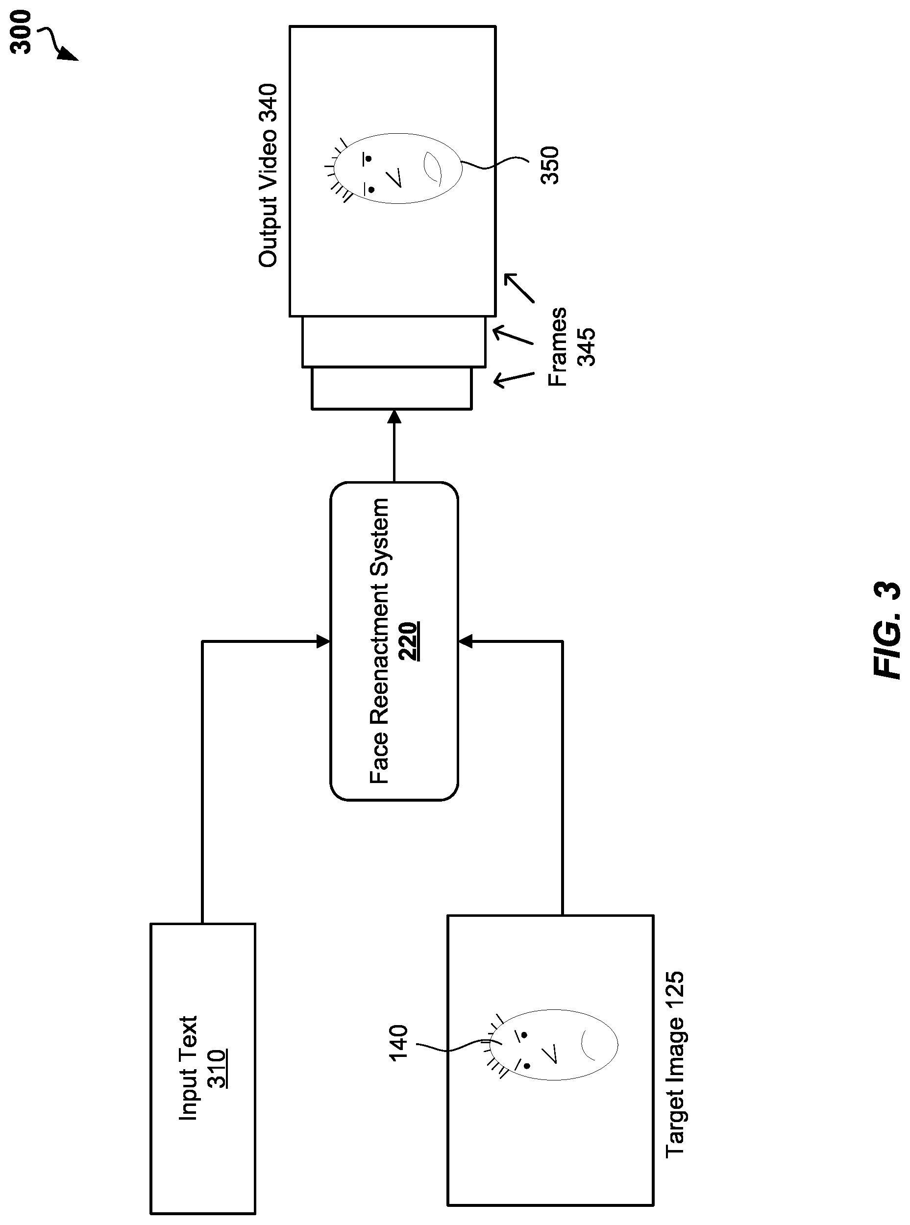 Patent US12308014 Figure 3 – Text and audio-based real-time face reenactment