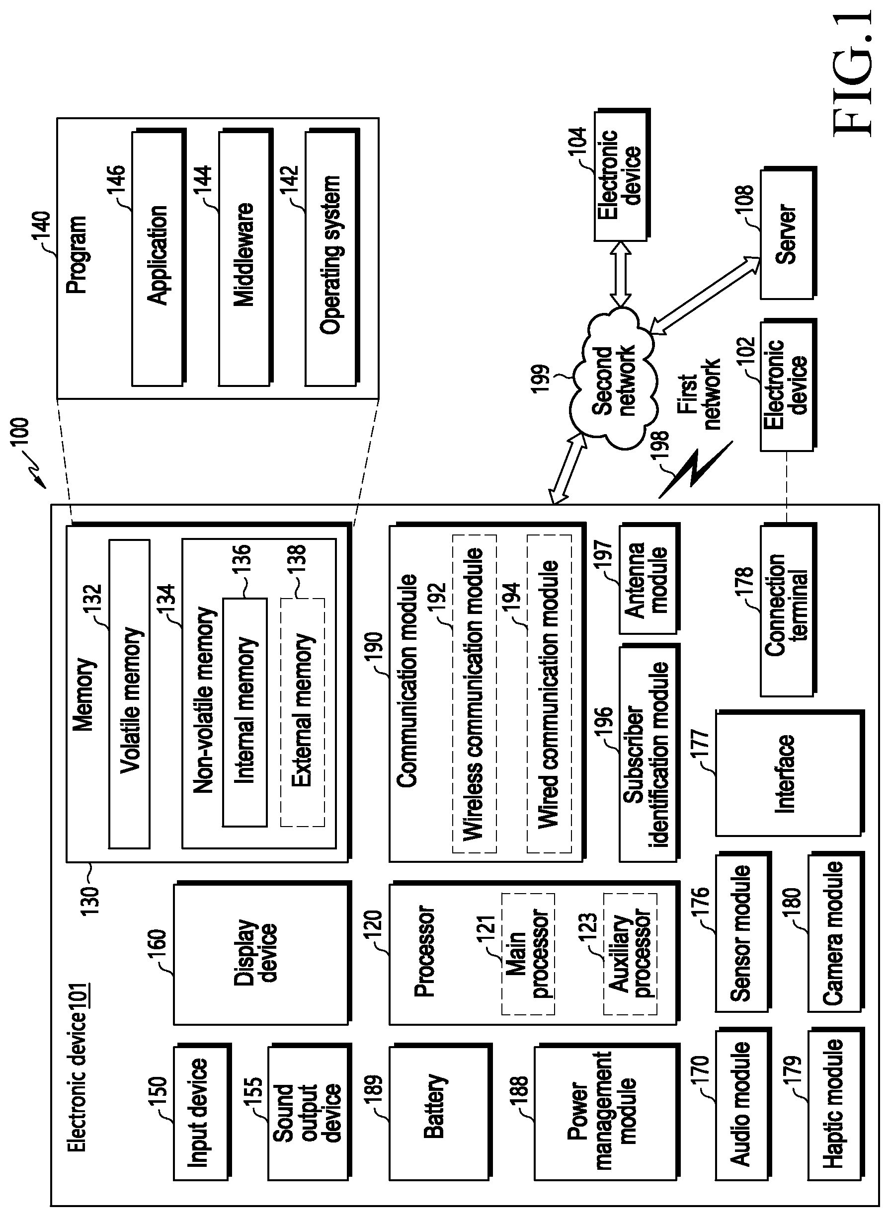 Patent US12308016 — Electronic device including speaker and microphone and method for operating the same — Figure 1