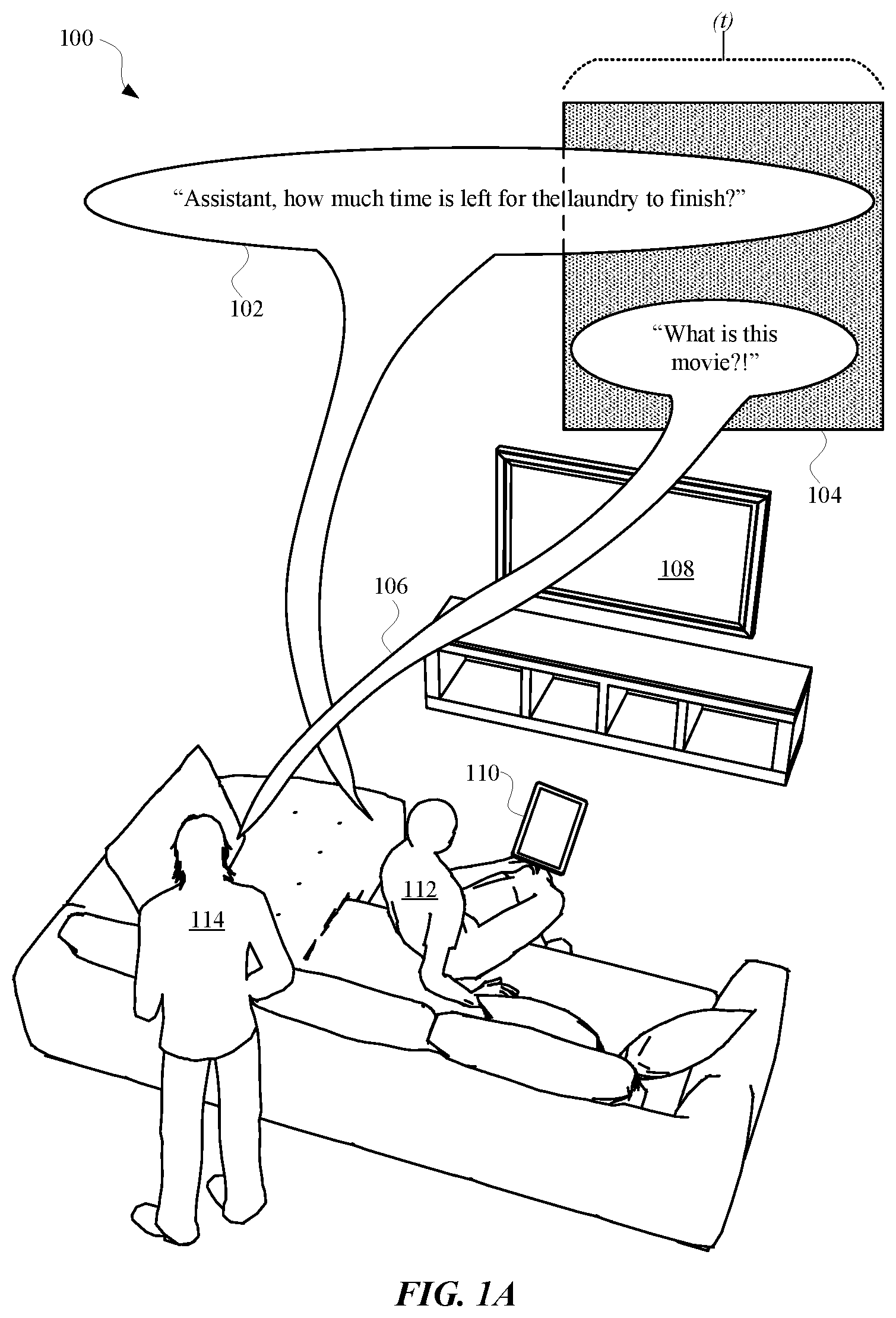 Patent US12308020 — Processing concurrently received utterances from multiple users — Figure 1