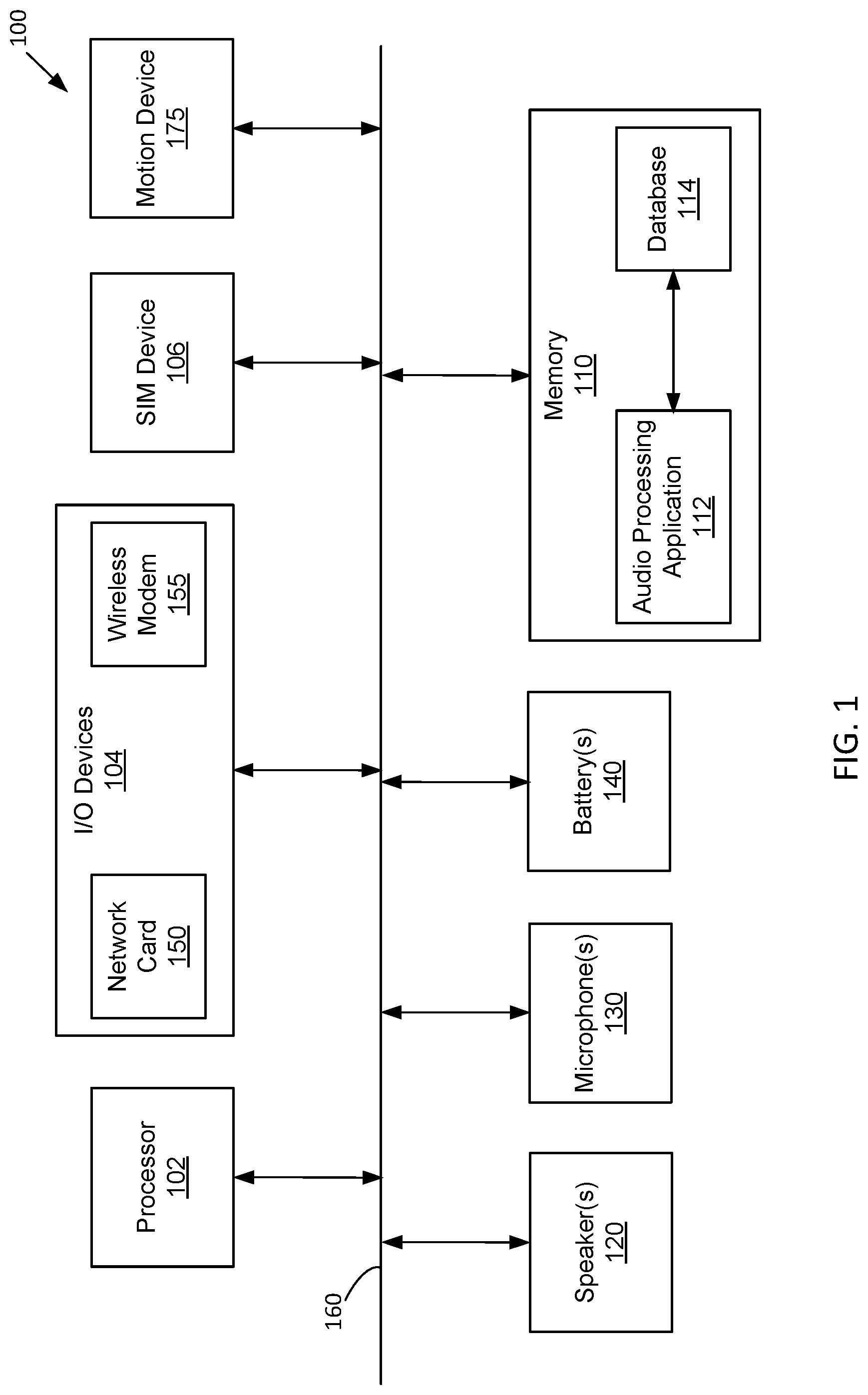 Patent US12308024 — Portable audio device with voice capabilities — Figure 1