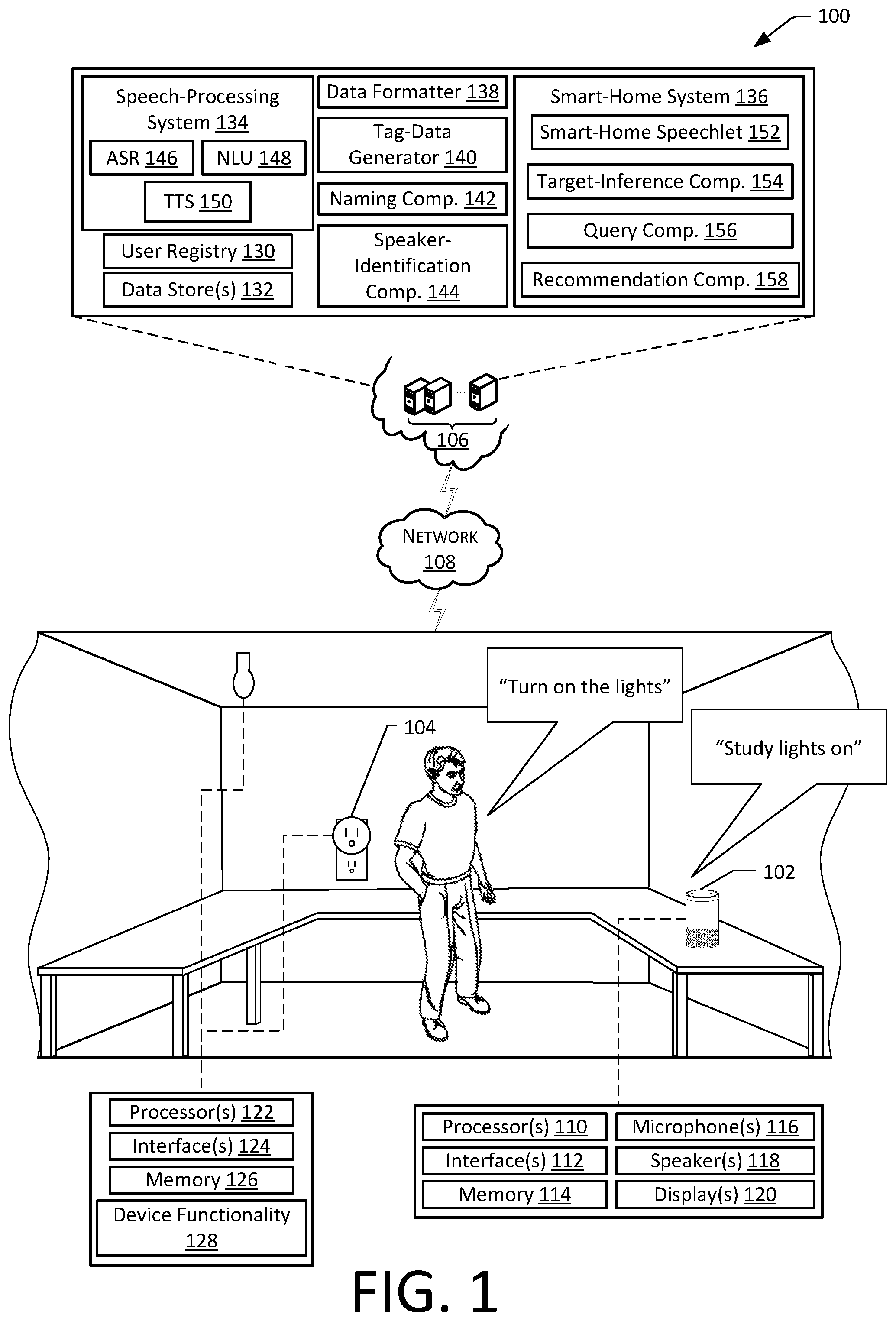 Patent US12308027 — Device naming-indicator generation — Figure 1