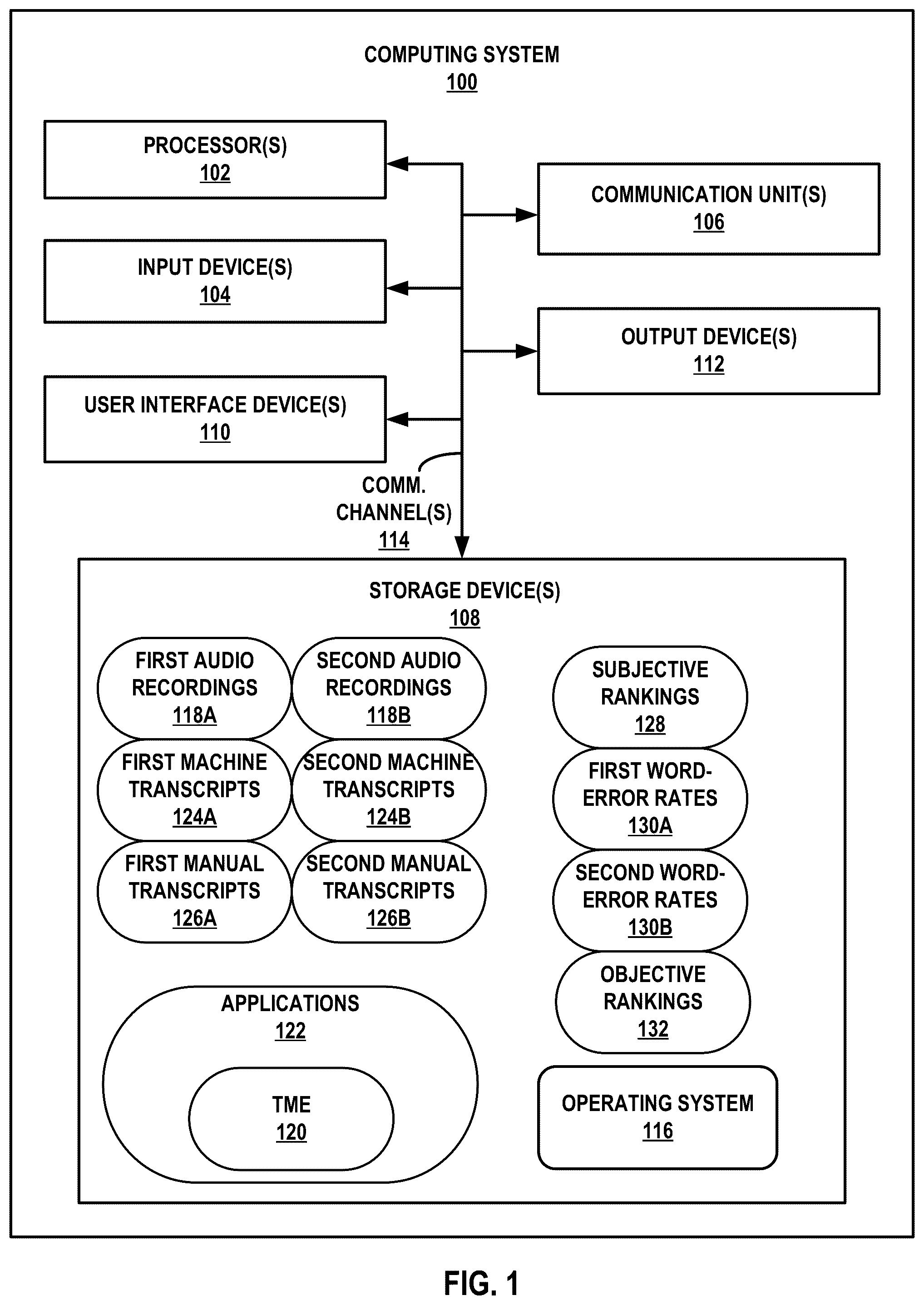 Patent US12308030 — Categorizing audio transcriptions — Figure 1