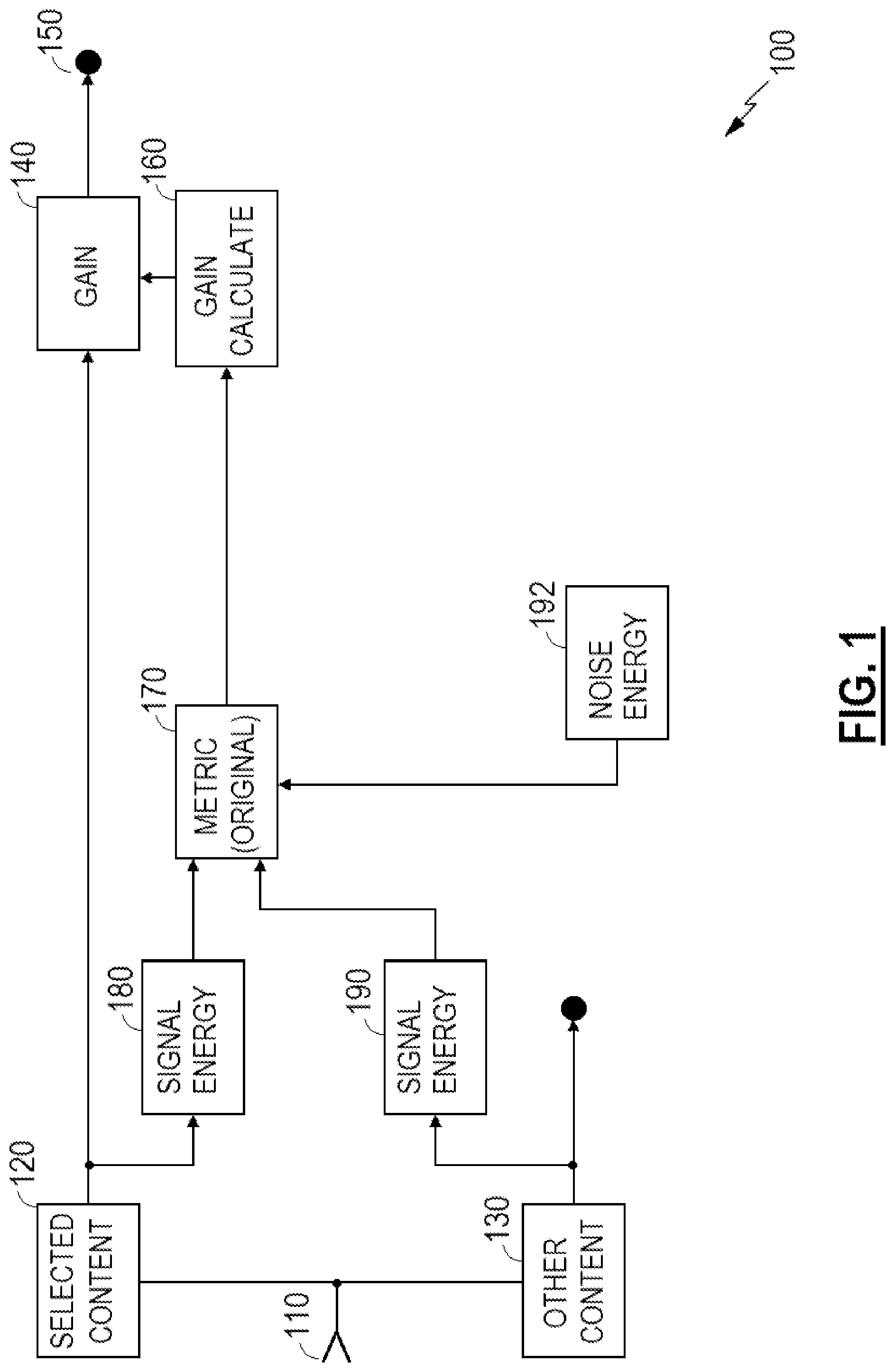 Patent US12308043 Figure 1 – Playback enhancement in audio systems