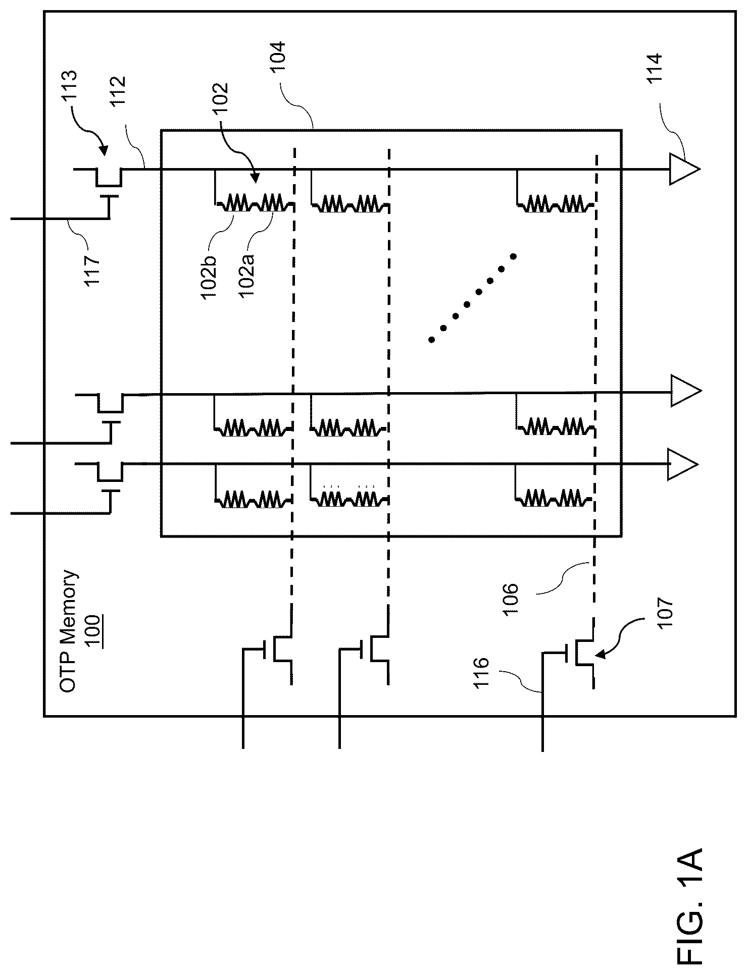 Patent US12308078 — One-time programmable (OTP) memory and method of operating the same — Figure 1
