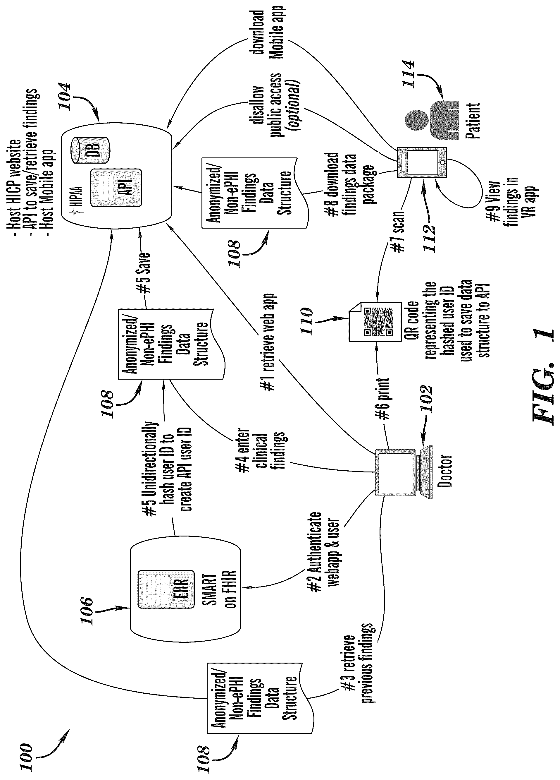 Patent US12308099 — Extended reality medical report generating system — Figure 1