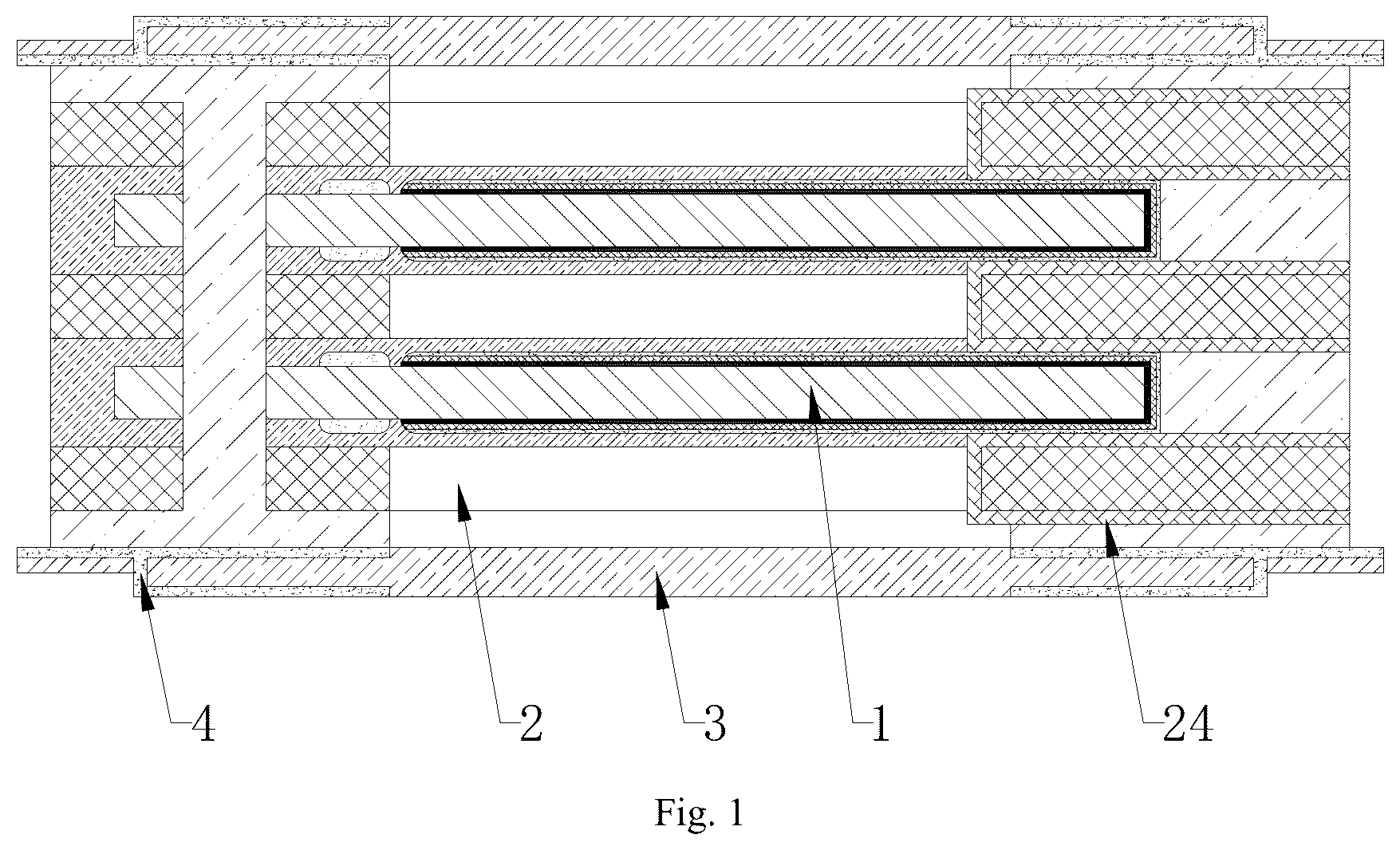 Patent US12308182 — Core package, double-substrate multilayer solid aluminum electrolytic capacitor and method for preparing same — Figure 1