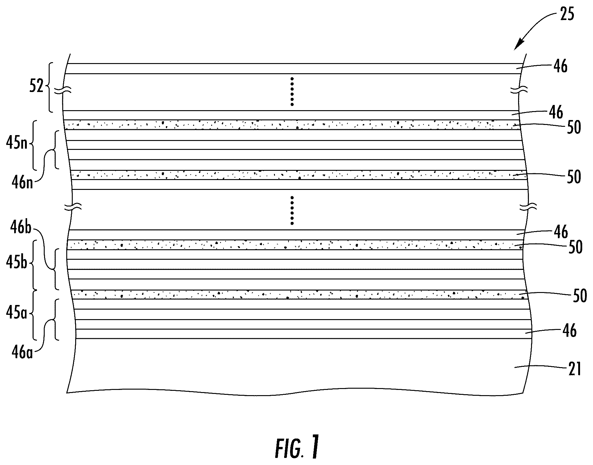 Patent US12308229 — Method for making memory device including a superlattice gettering layer — Figure 1