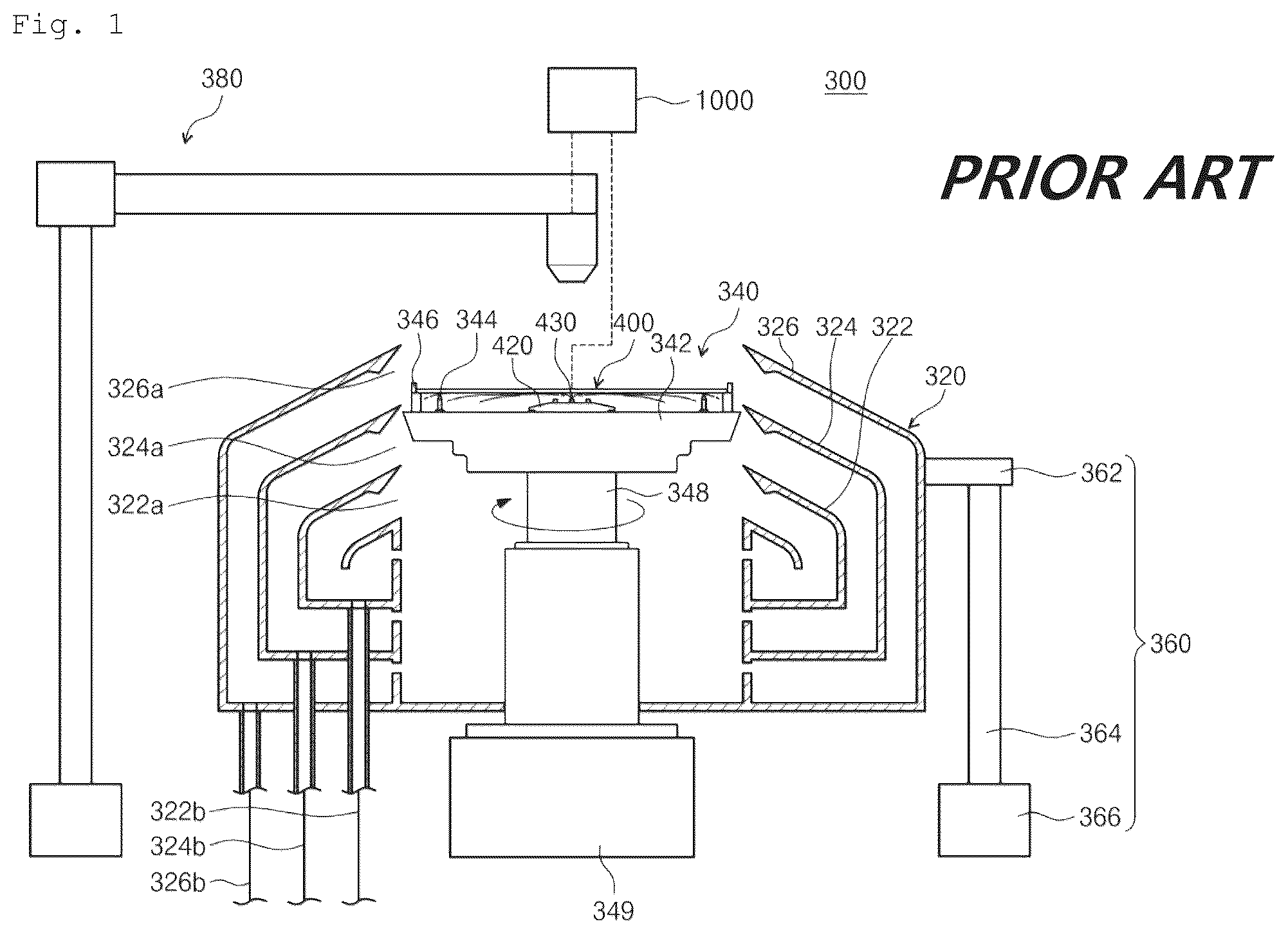 Patent US12308256 Figure 1 – Substrate treatment apparatus having bowl assembly